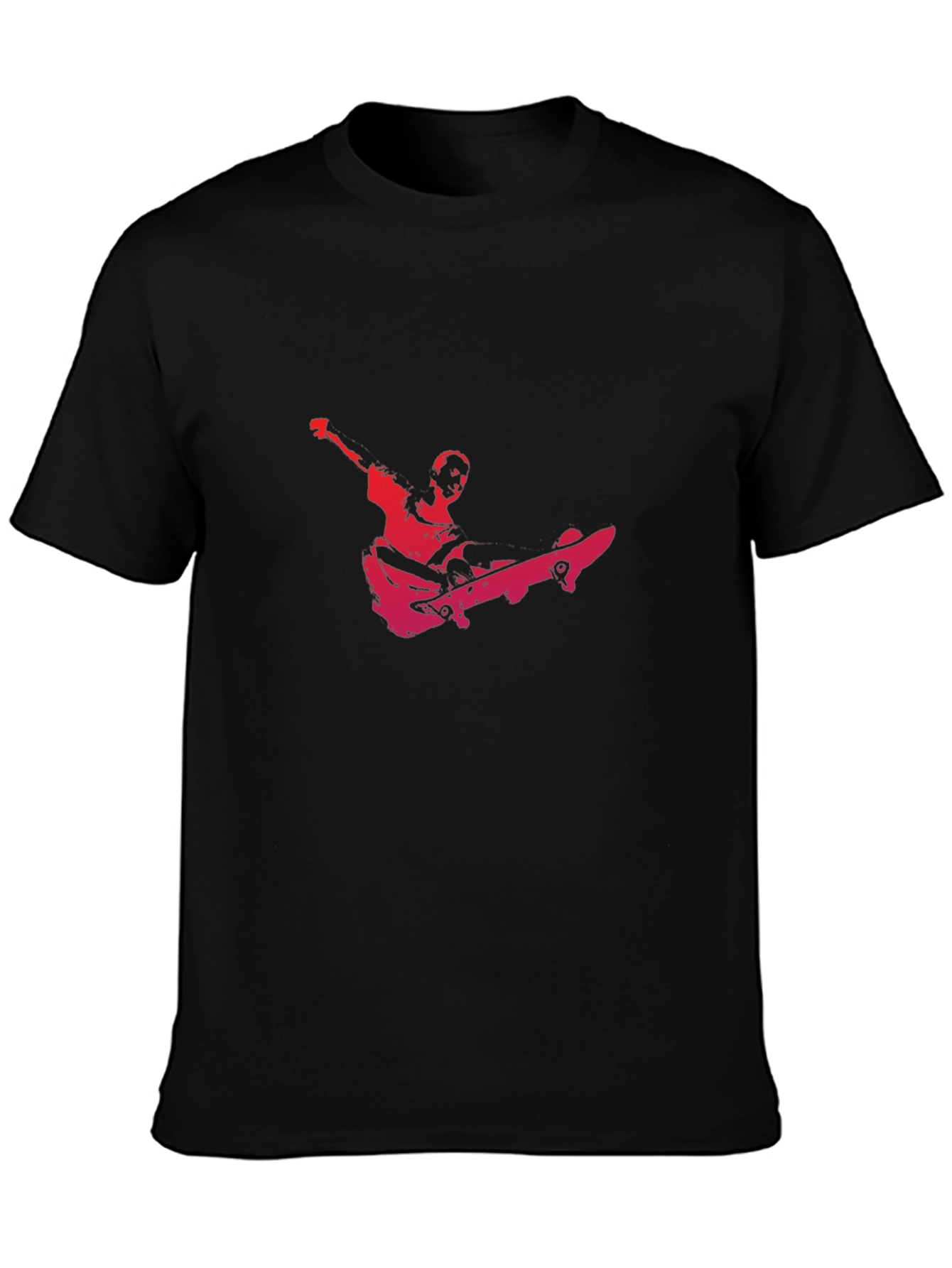 Skateboarder Graphic Black T-Shirt