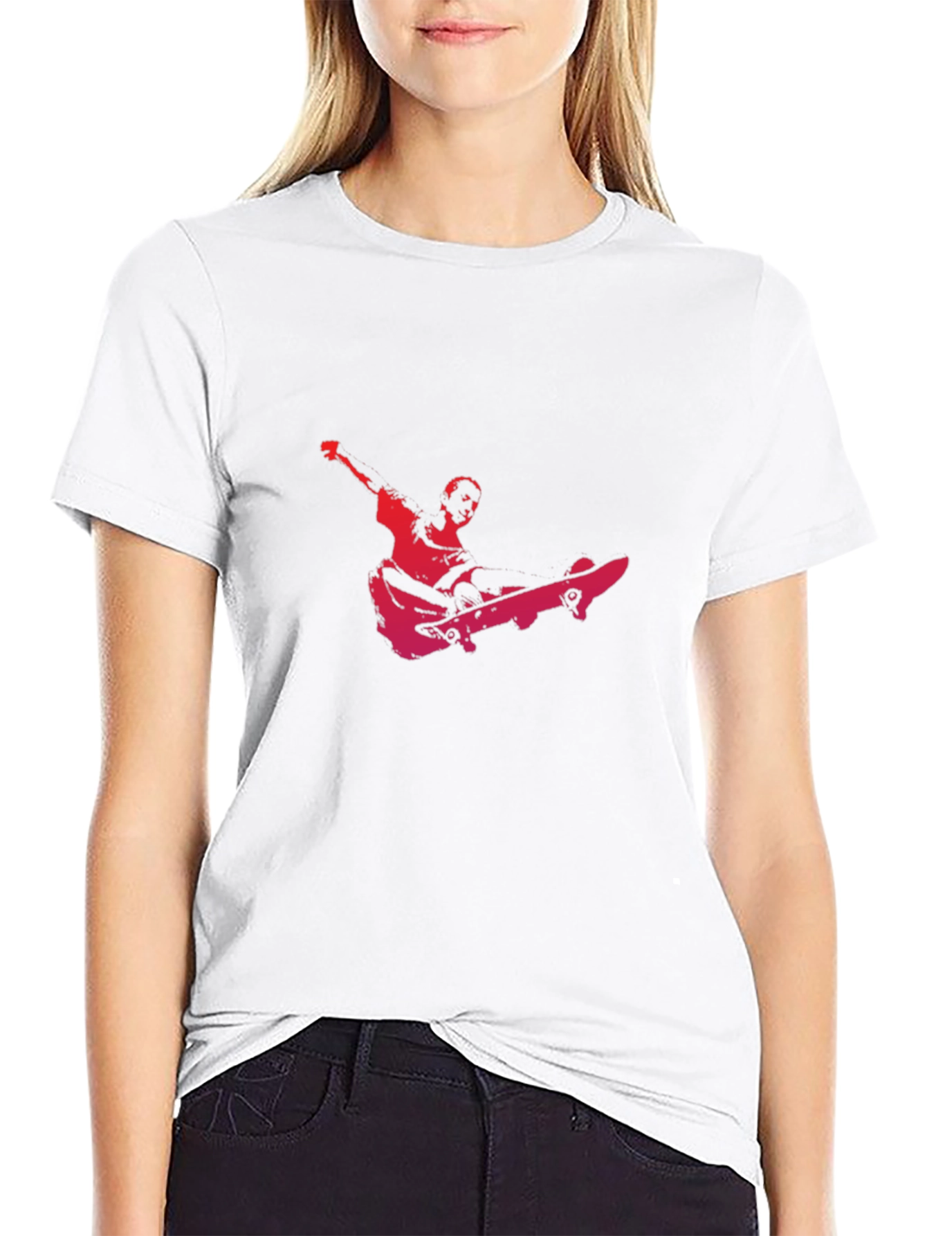 Skateboarder Graphic Black T-Shirt
