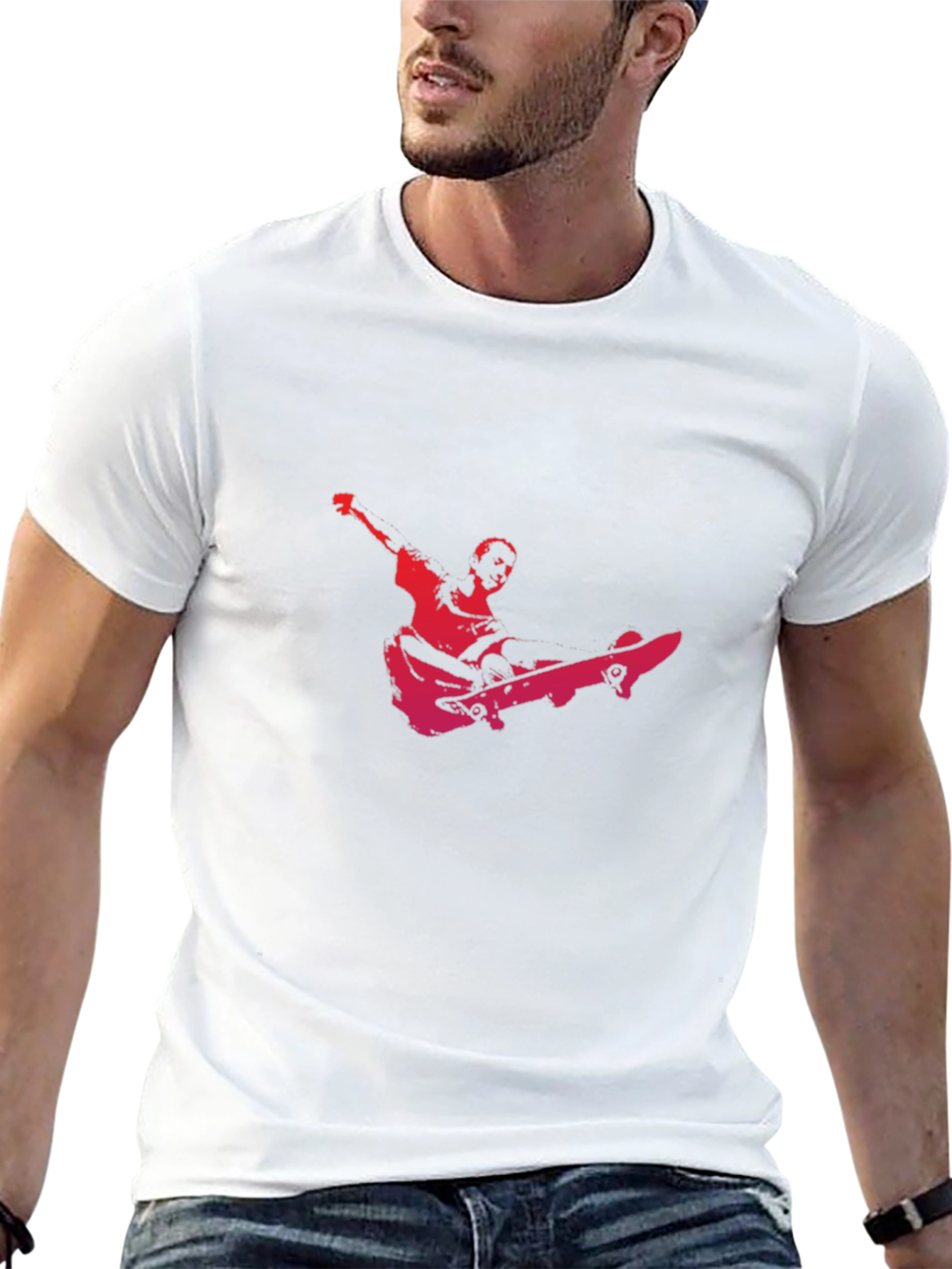 Skateboarder Graphic Black T-Shirt