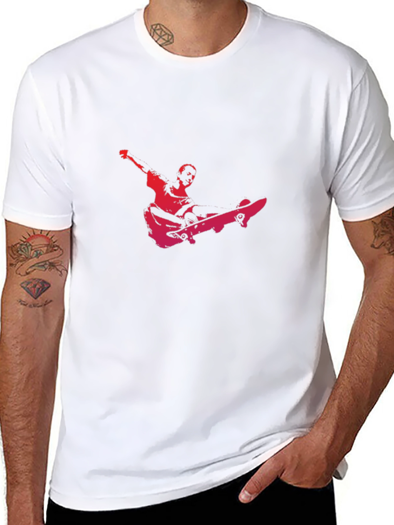Skateboarder Graphic Black T-Shirt