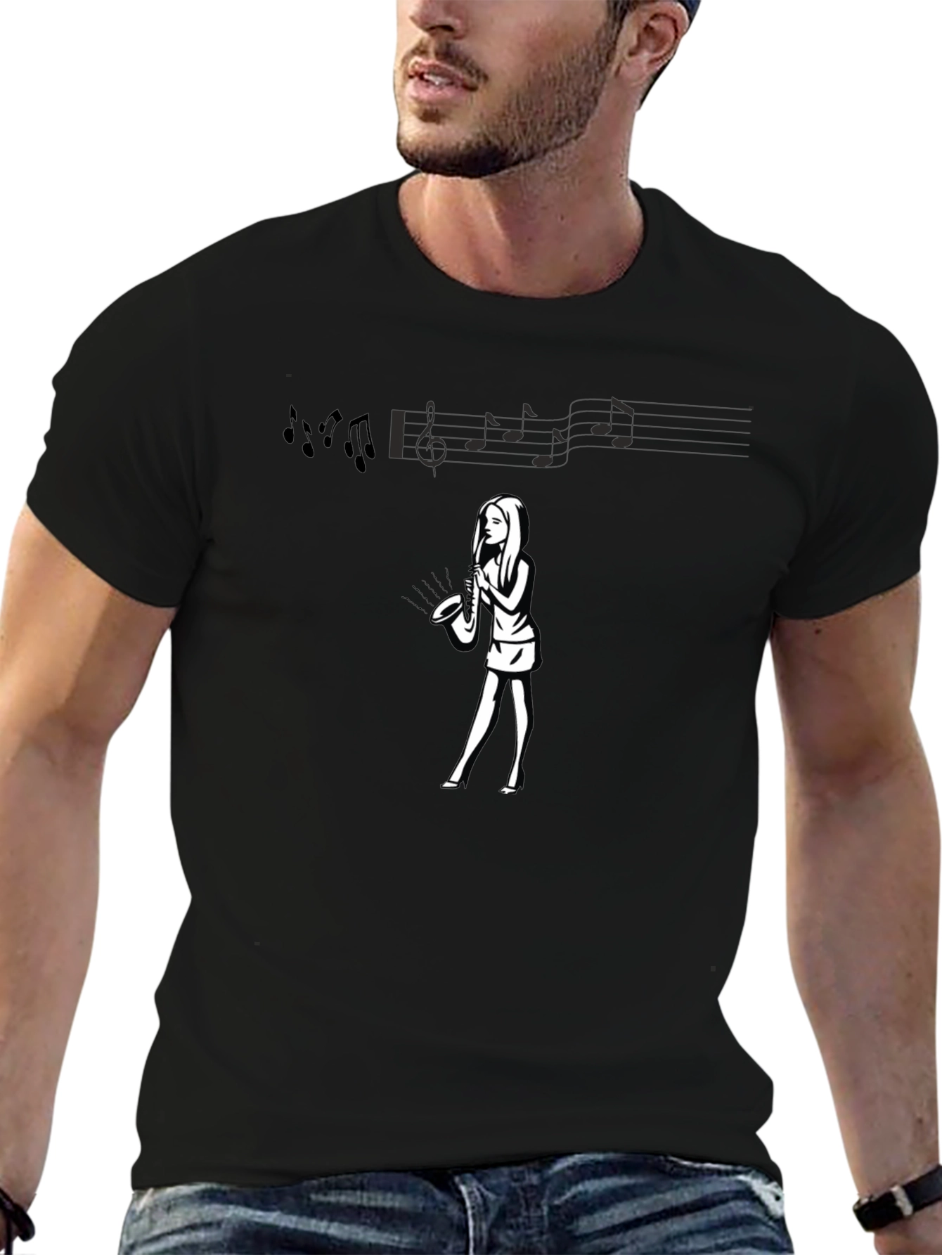 Saxophone Player Graphic T-Shirt