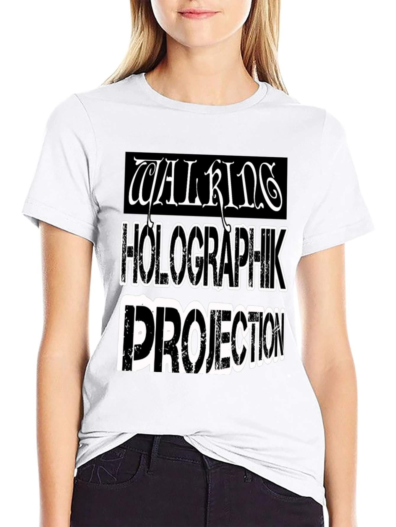 Walking Holographik Projection Black T-Shirt
