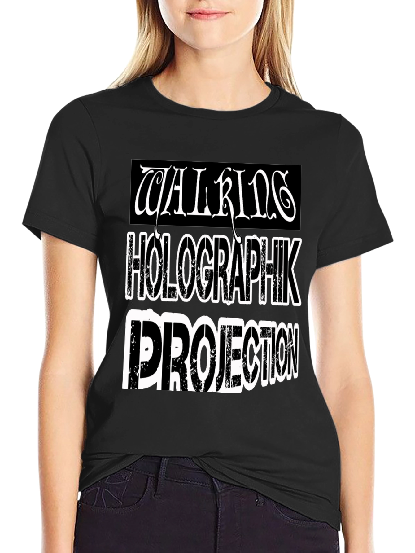 Walking Holographik Projection Black T-Shirt