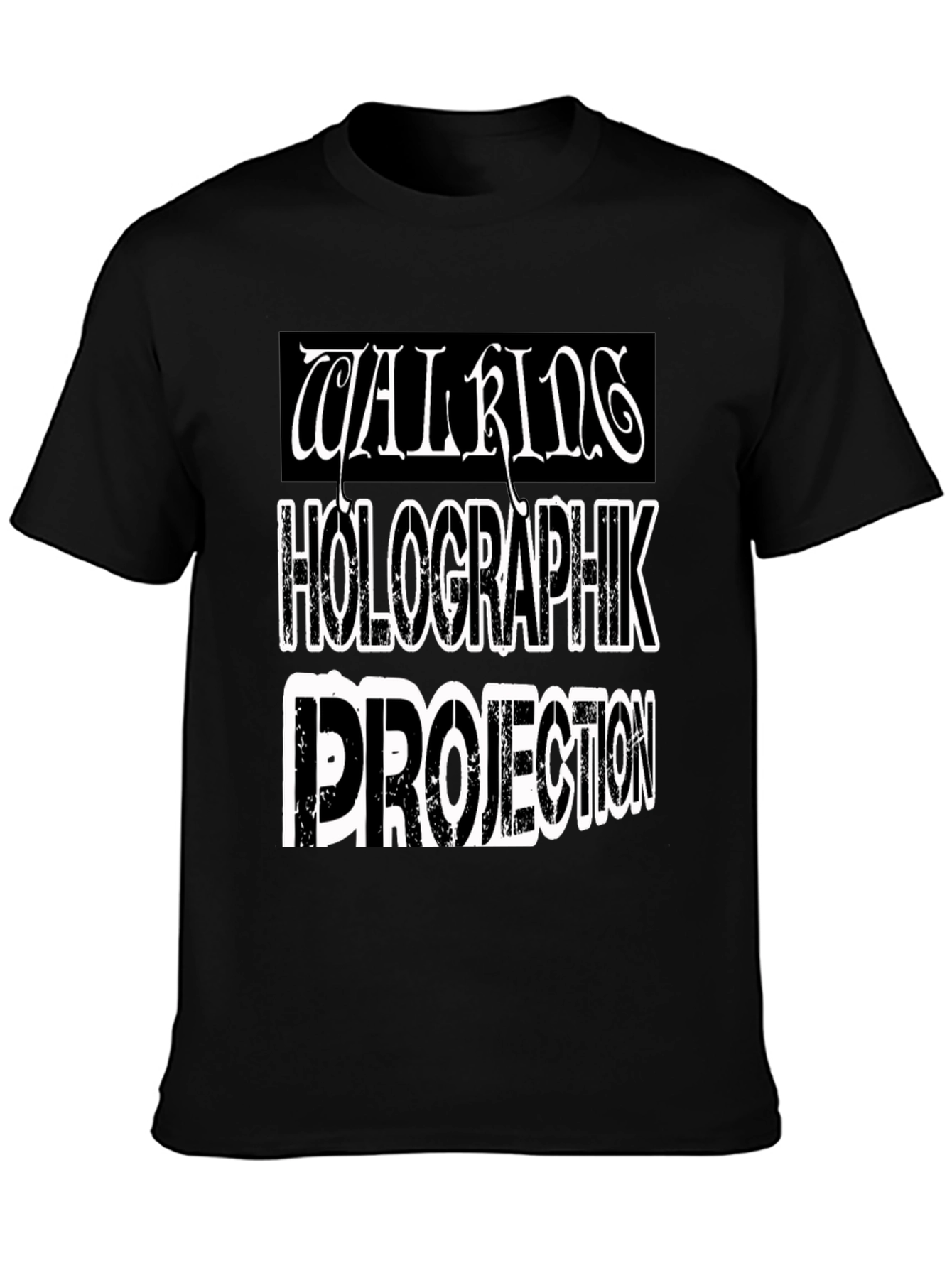 Walking Holographik Projection Black T-Shirt