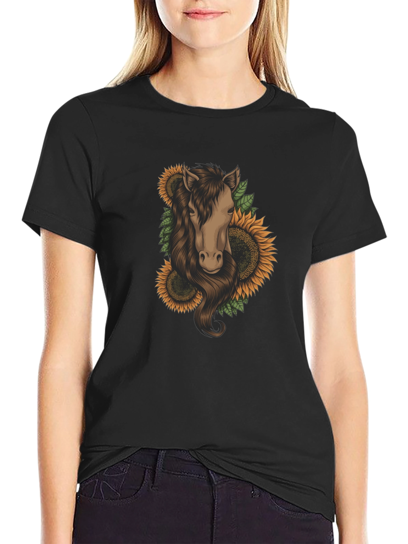 Horse & Sunflower Graphic Tee