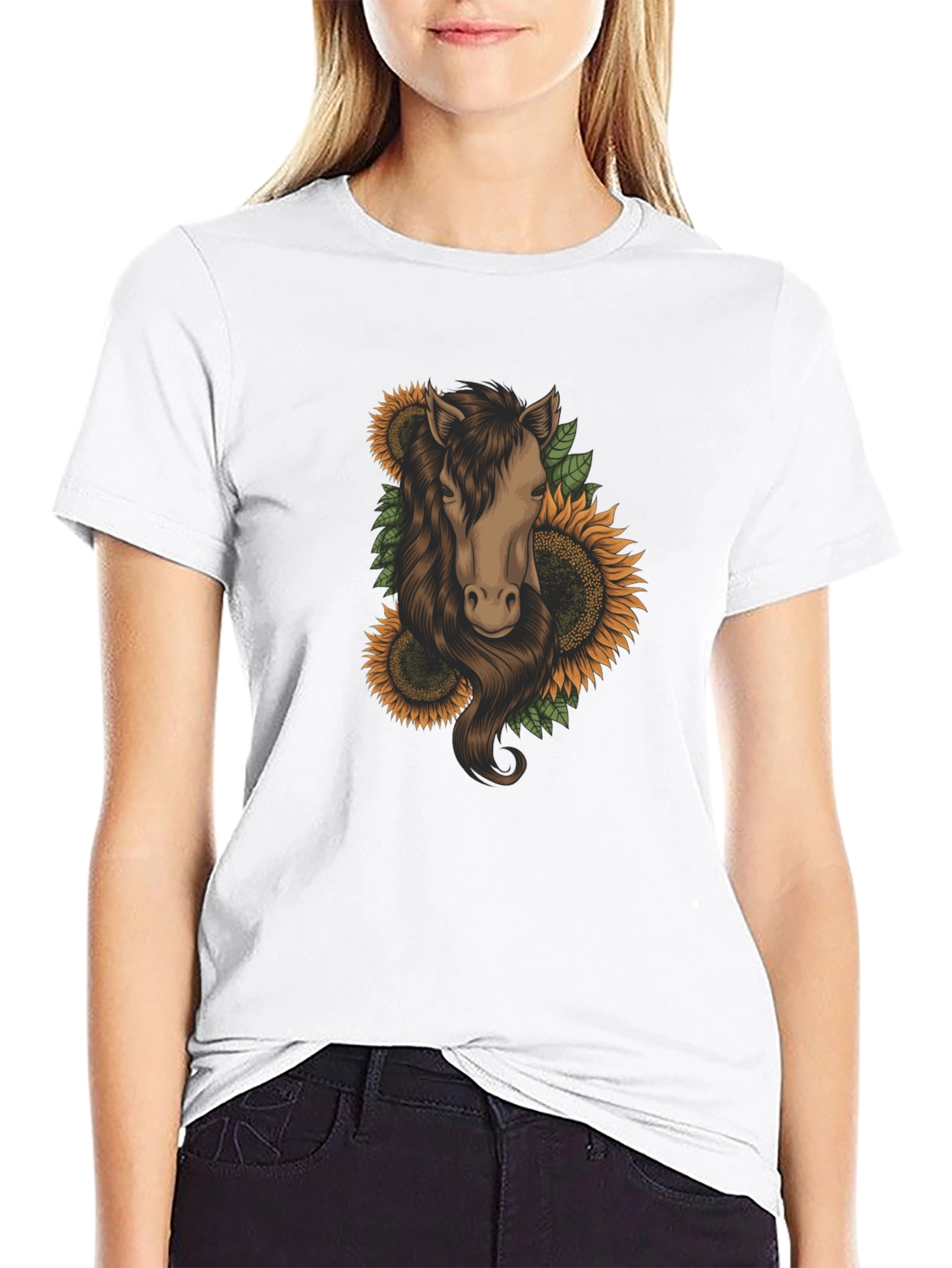 Horse & Sunflower Graphic Tee