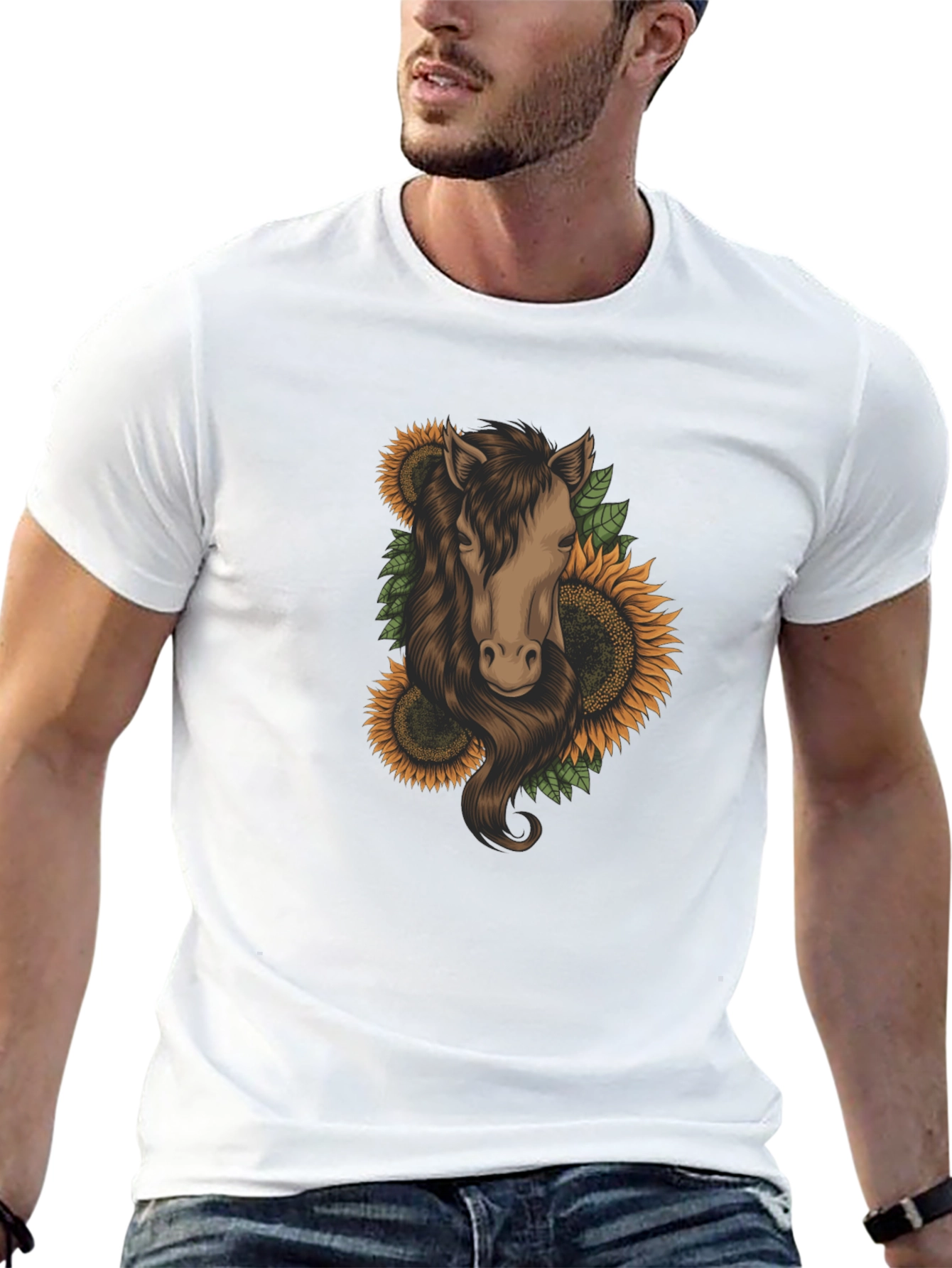 Horse & Sunflower Graphic Tee