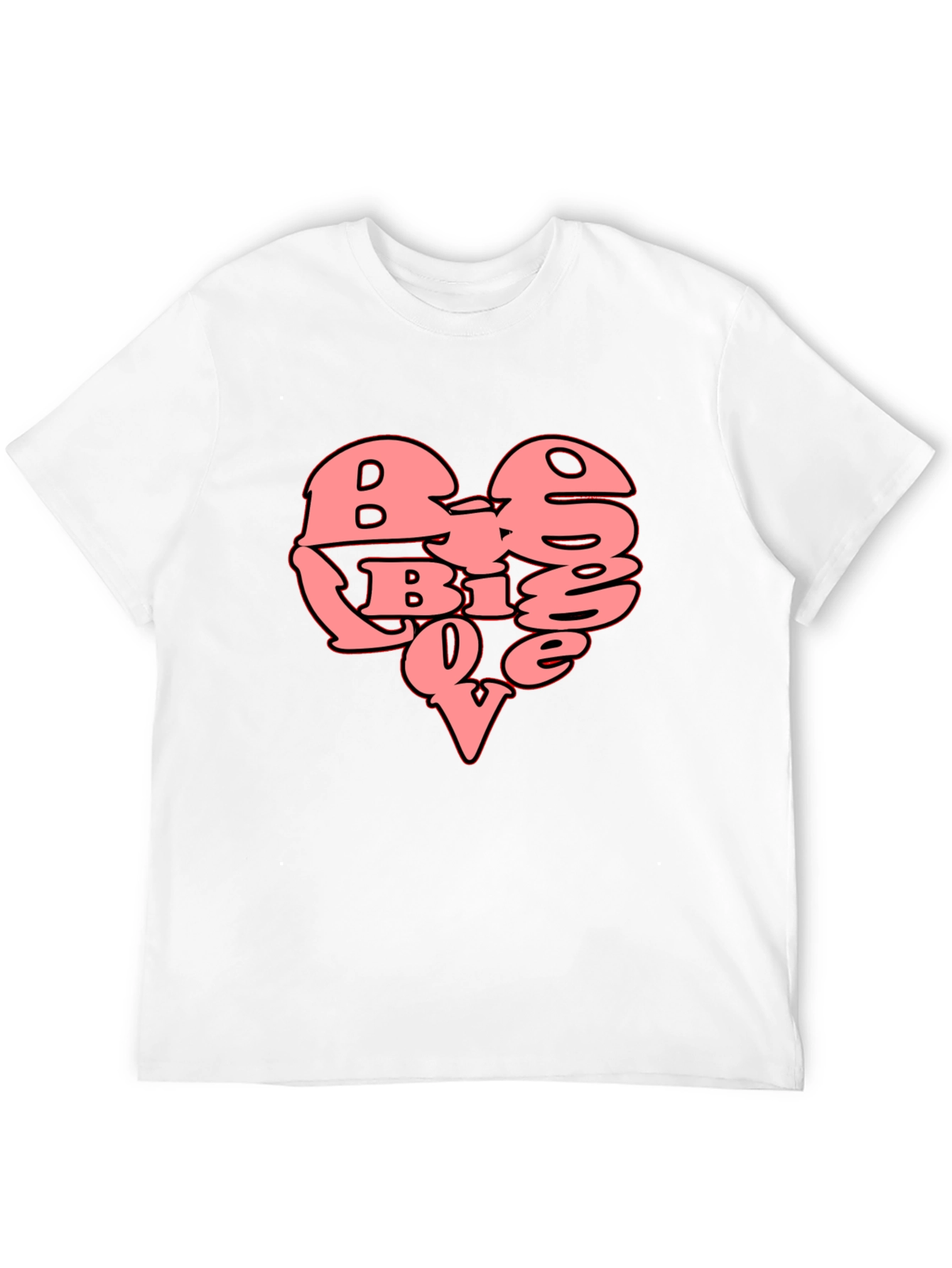 Big Love Heart Graphic T-Shirt - Black