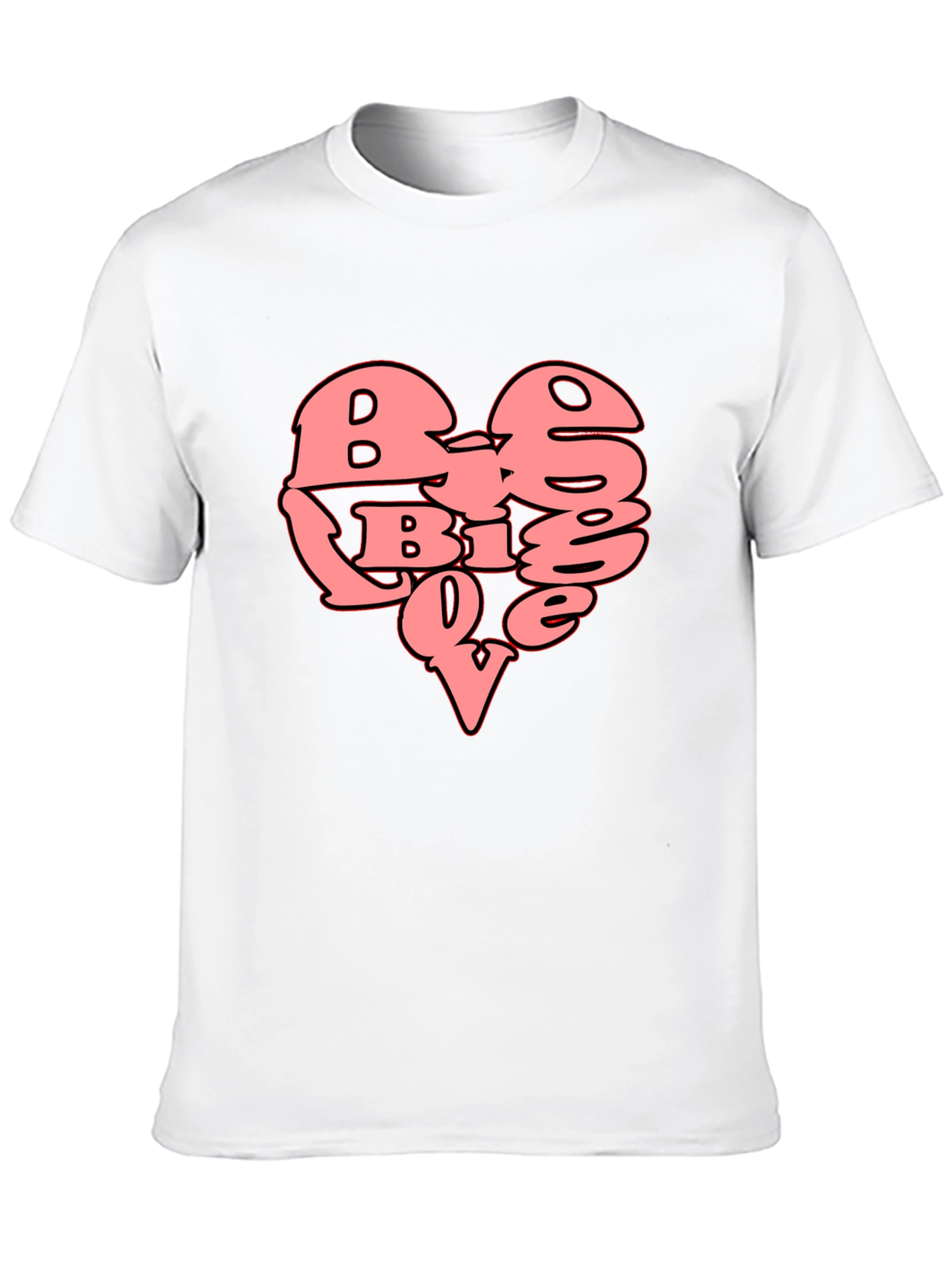 Big Love Heart Graphic T-Shirt - Black