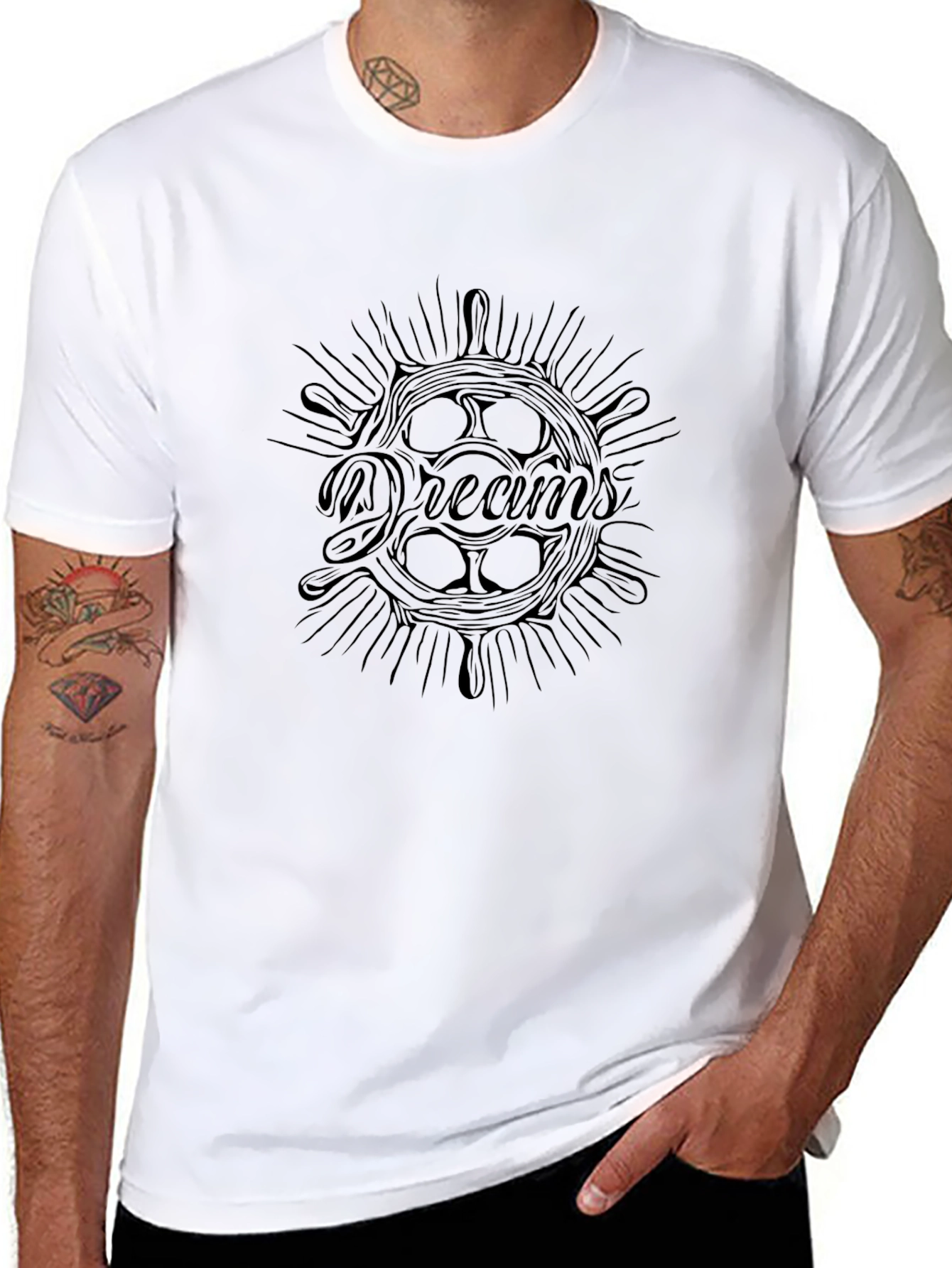 Dreams Graphic Print Black T-Shirt