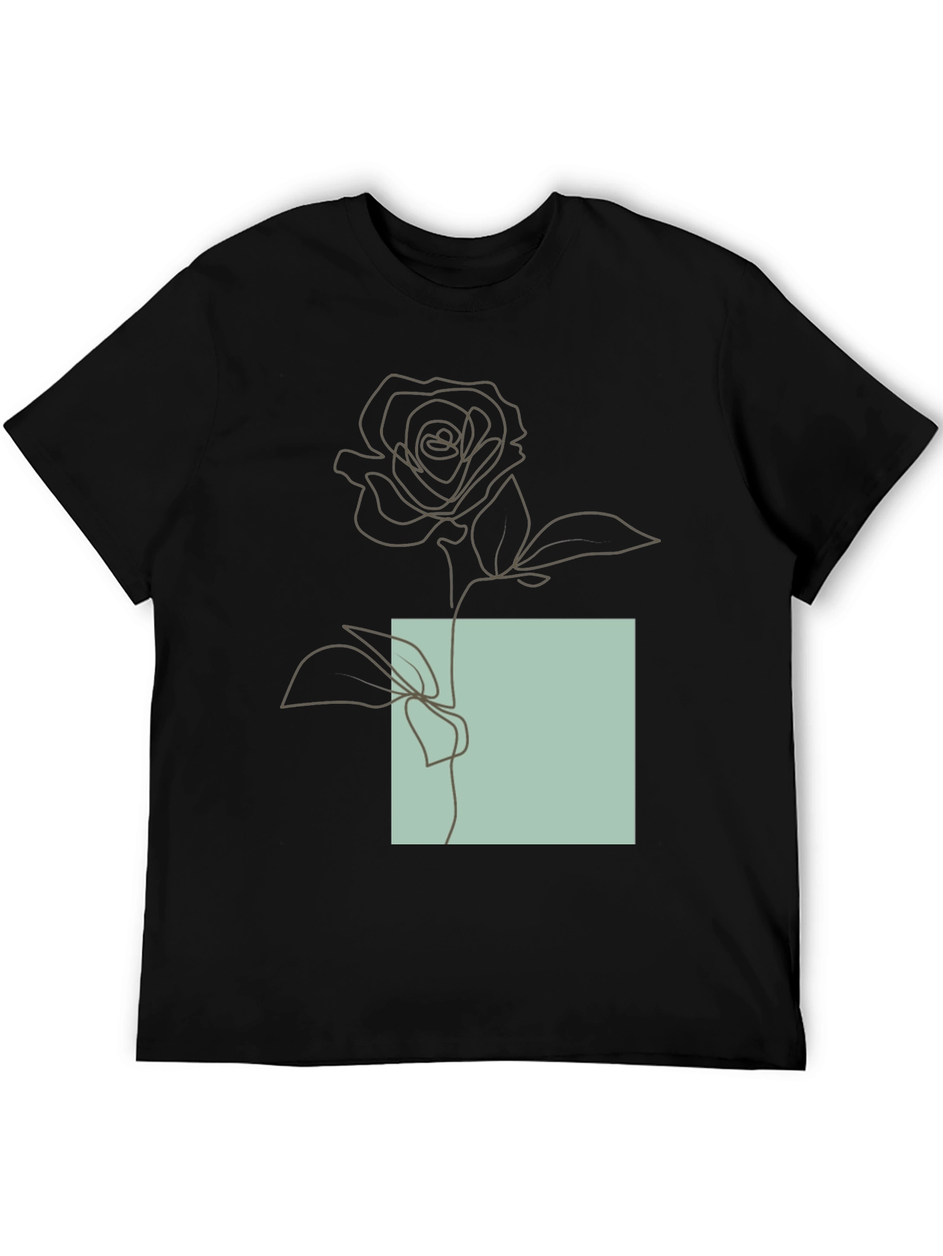 Minimalist Rose Line Art Graphic Tee
