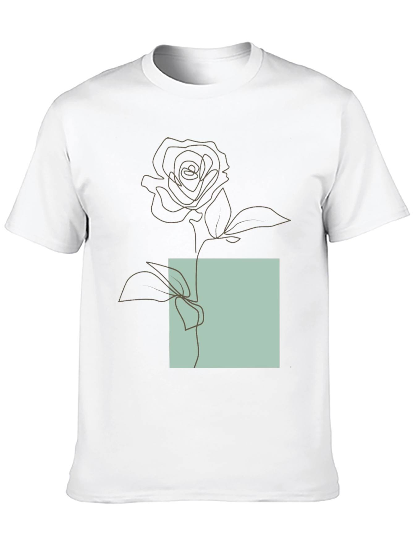 Minimalist Rose Line Art Graphic Tee