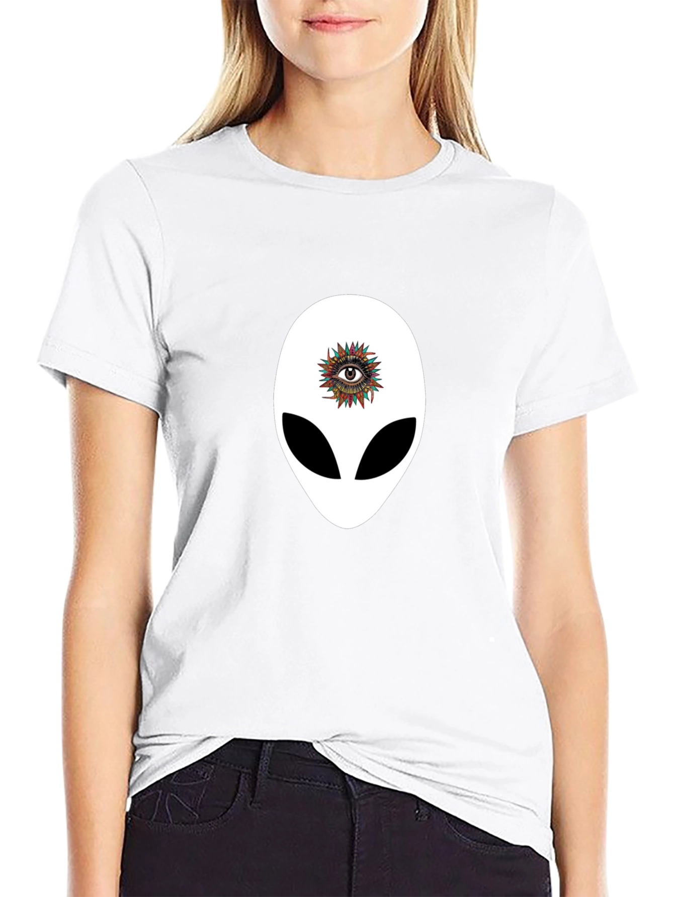 Alien Eye Graphic T-Shirt - Unique Black Tee
