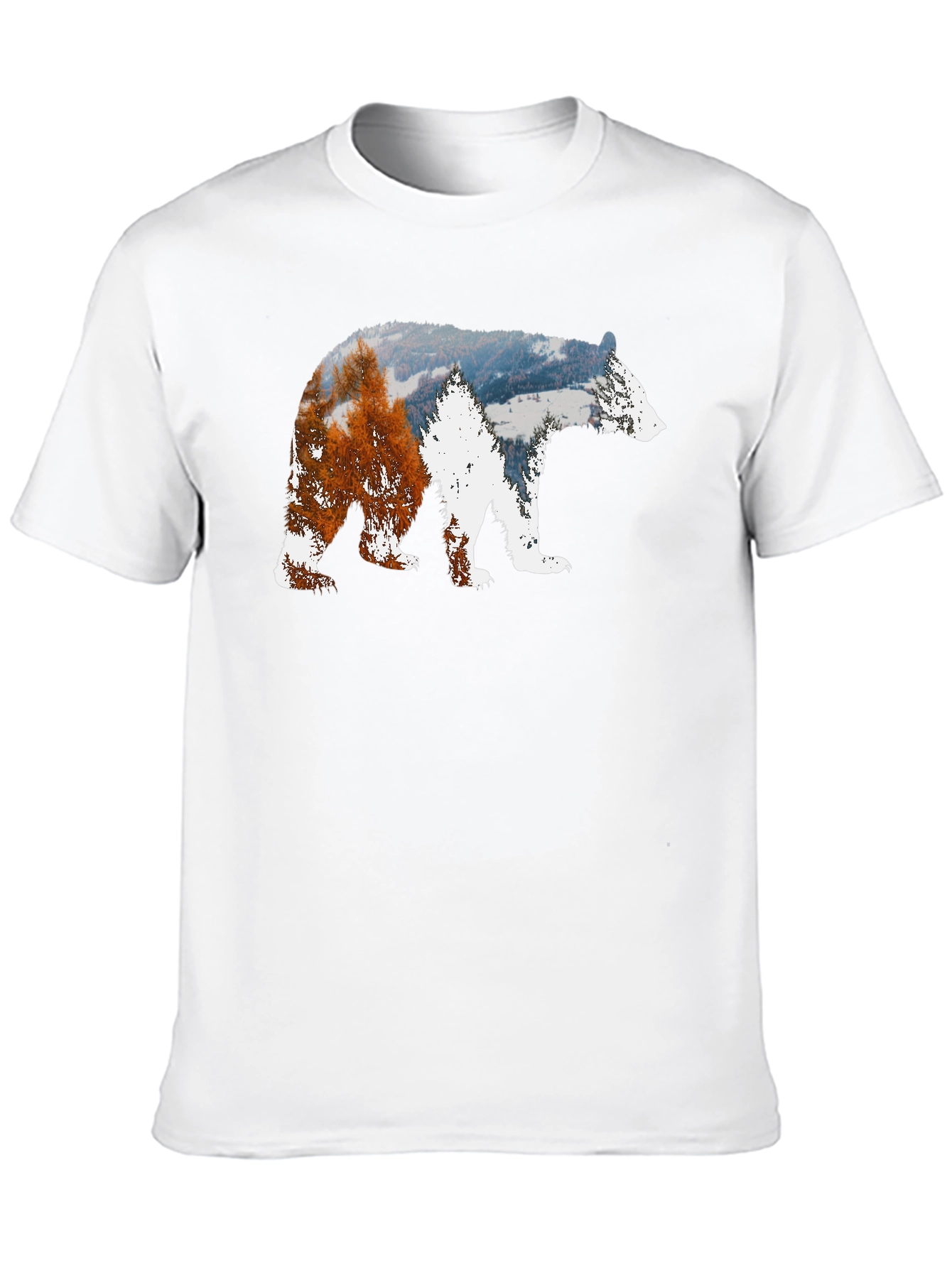 Bear Silhouette Nature Scene Graphic Tee