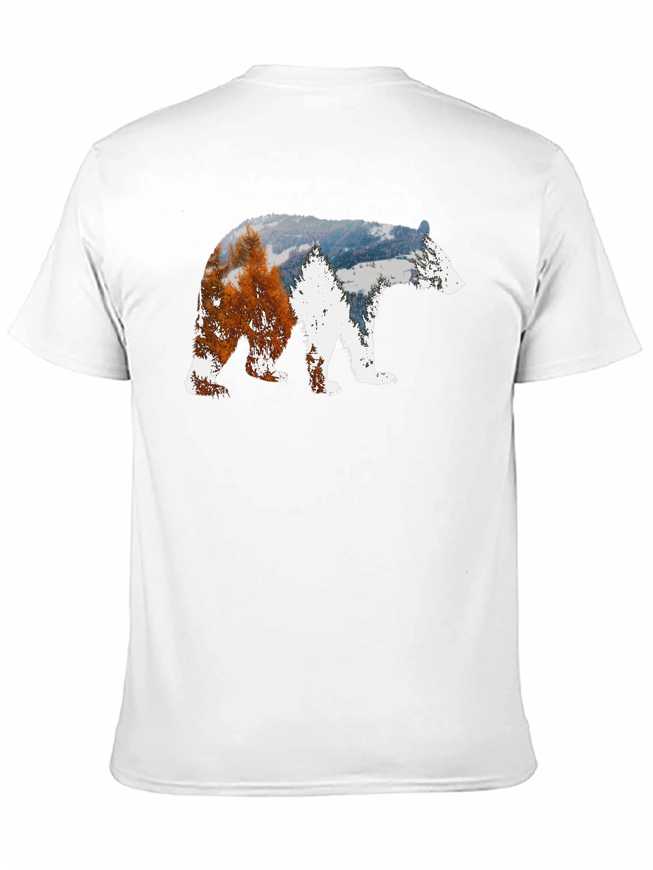 Bear Silhouette Nature Scene Graphic Tee