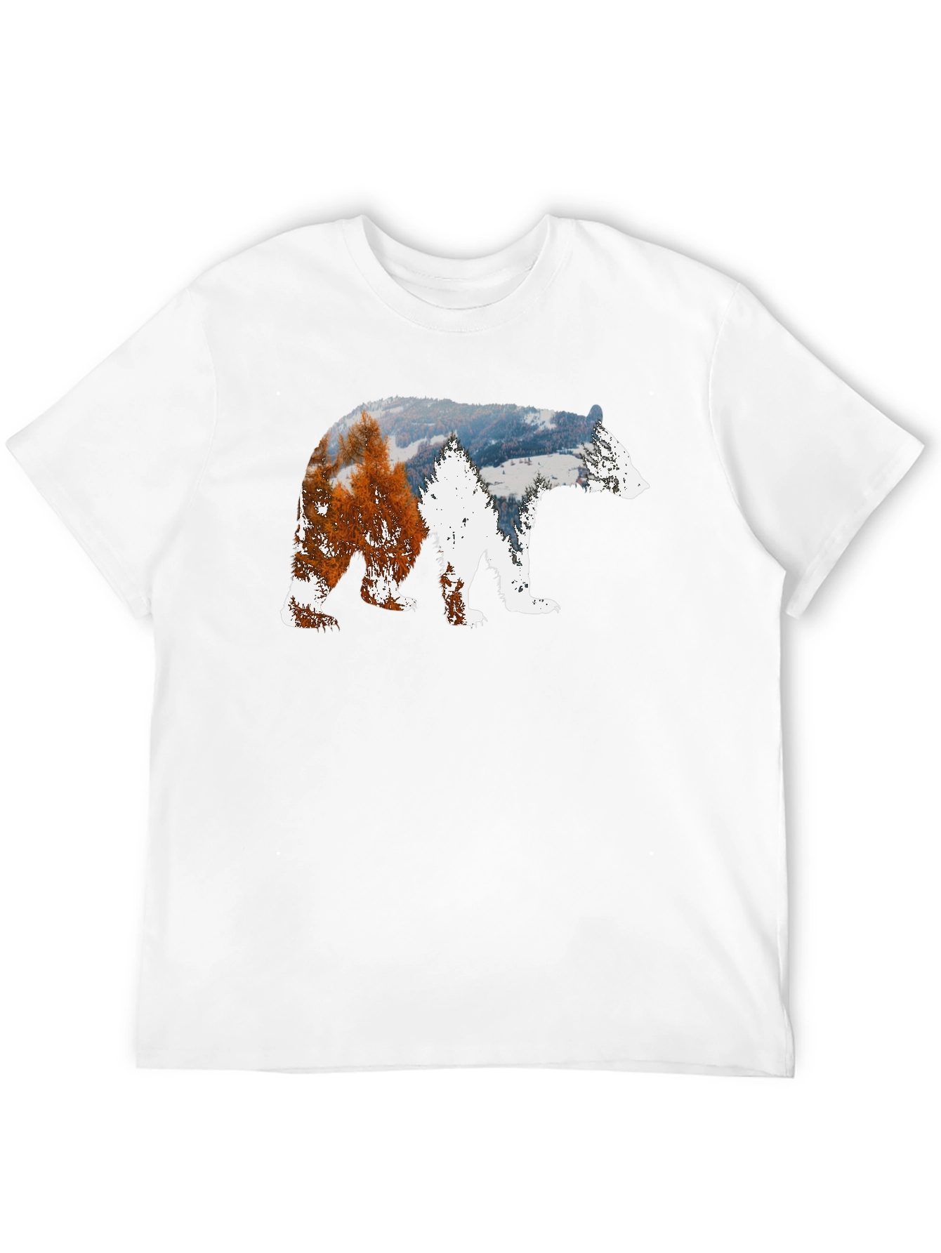 Bear Silhouette Nature Scene Graphic Tee