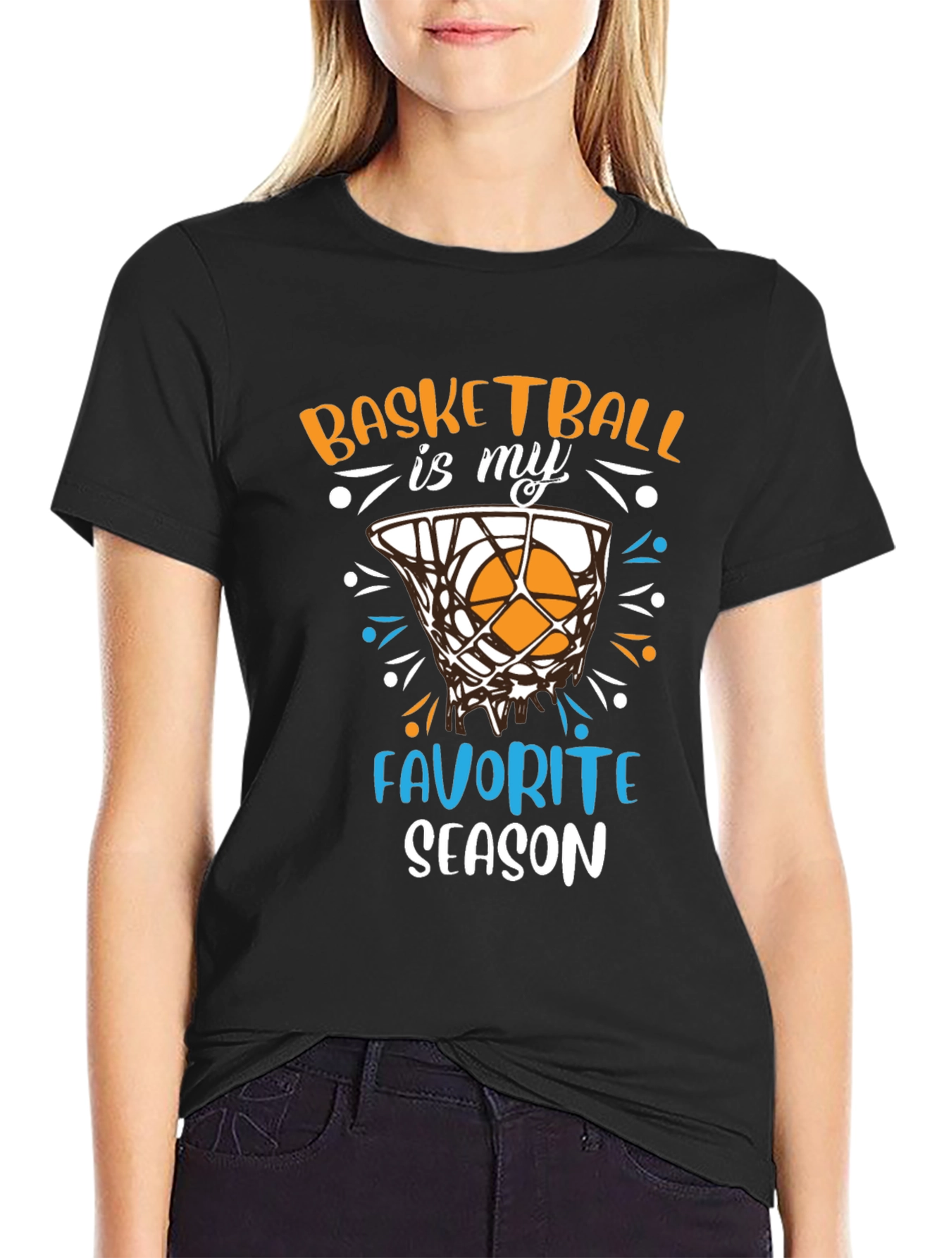 Basketball is My Favorite Season Black T-Shirt