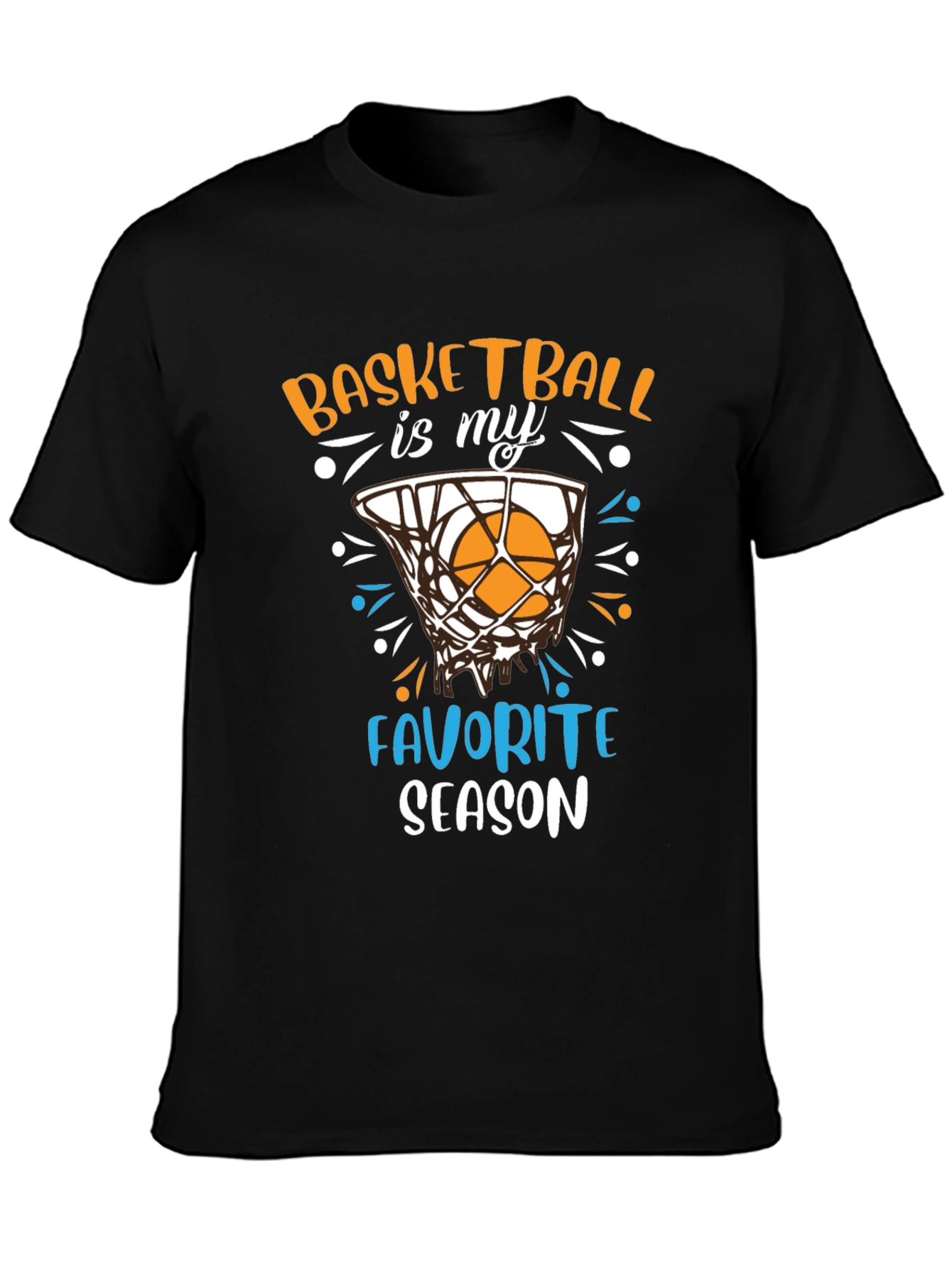 Basketball is My Favorite Season Black T-Shirt