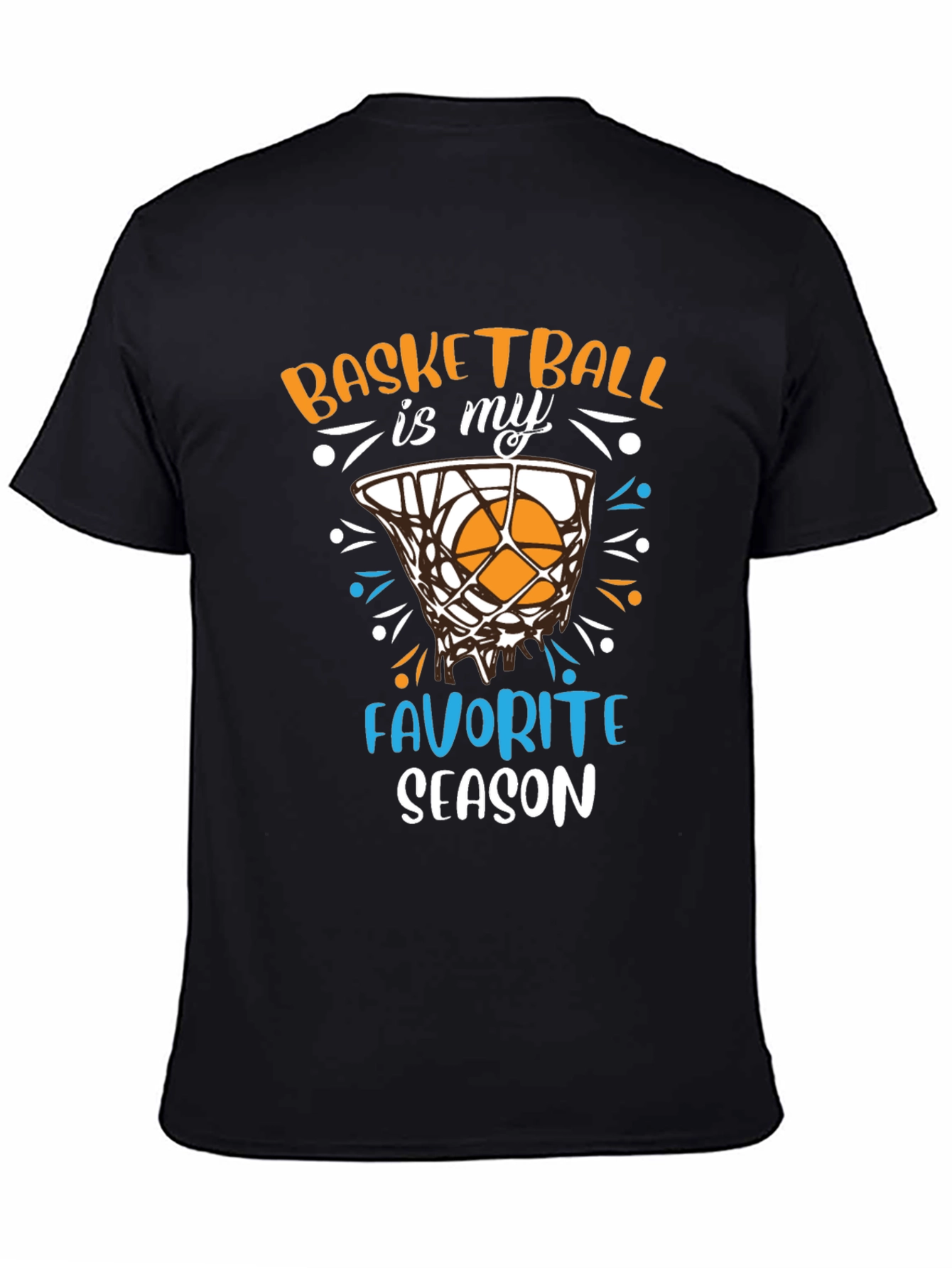 Basketball is My Favorite Season Black T-Shirt