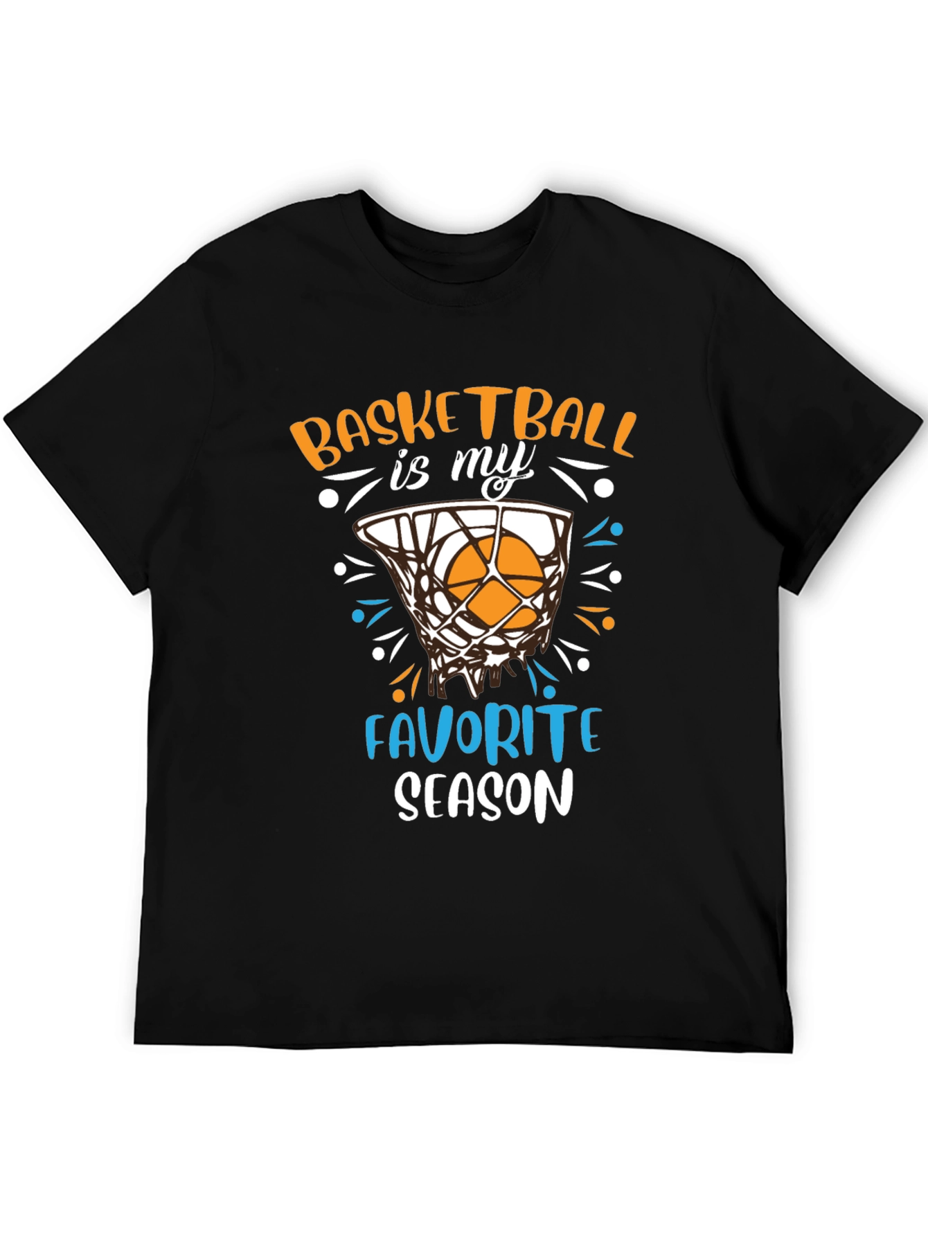 Basketball is My Favorite Season Black T-Shirt
