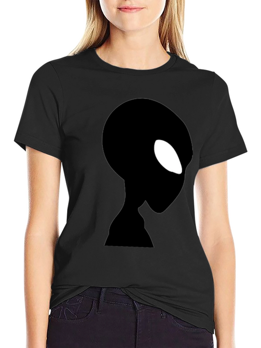 Alien Silhouette Graphic Black T-Shirt