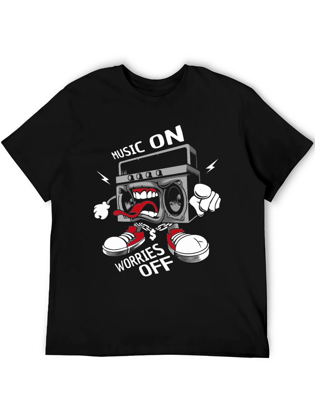 Music On Worries Off Graphic Tee