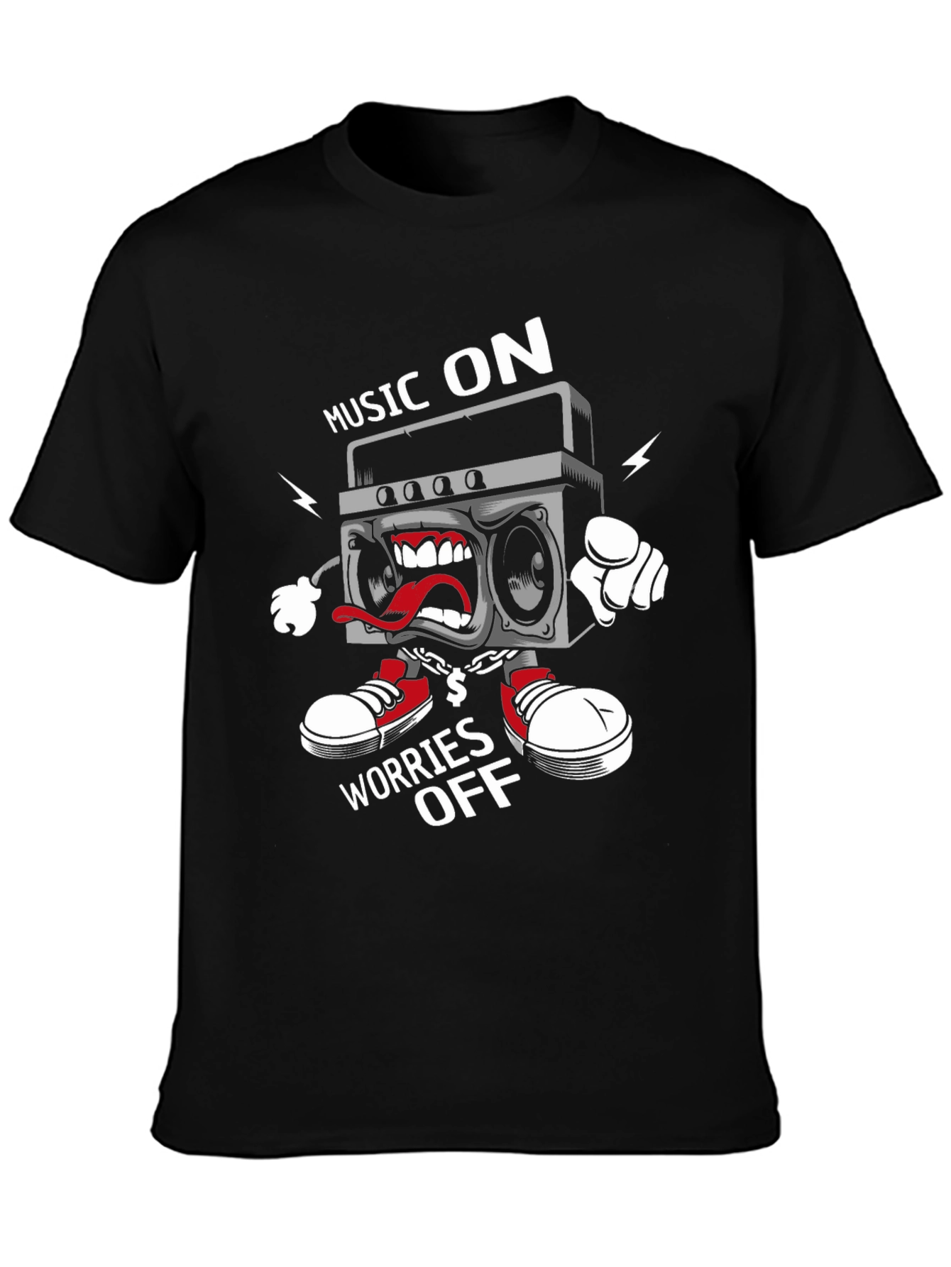 Music On Worries Off Graphic Tee