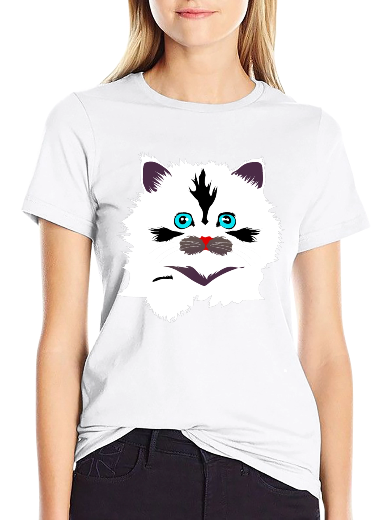 Funny Cat Graphic Tee - Black T-Shirt