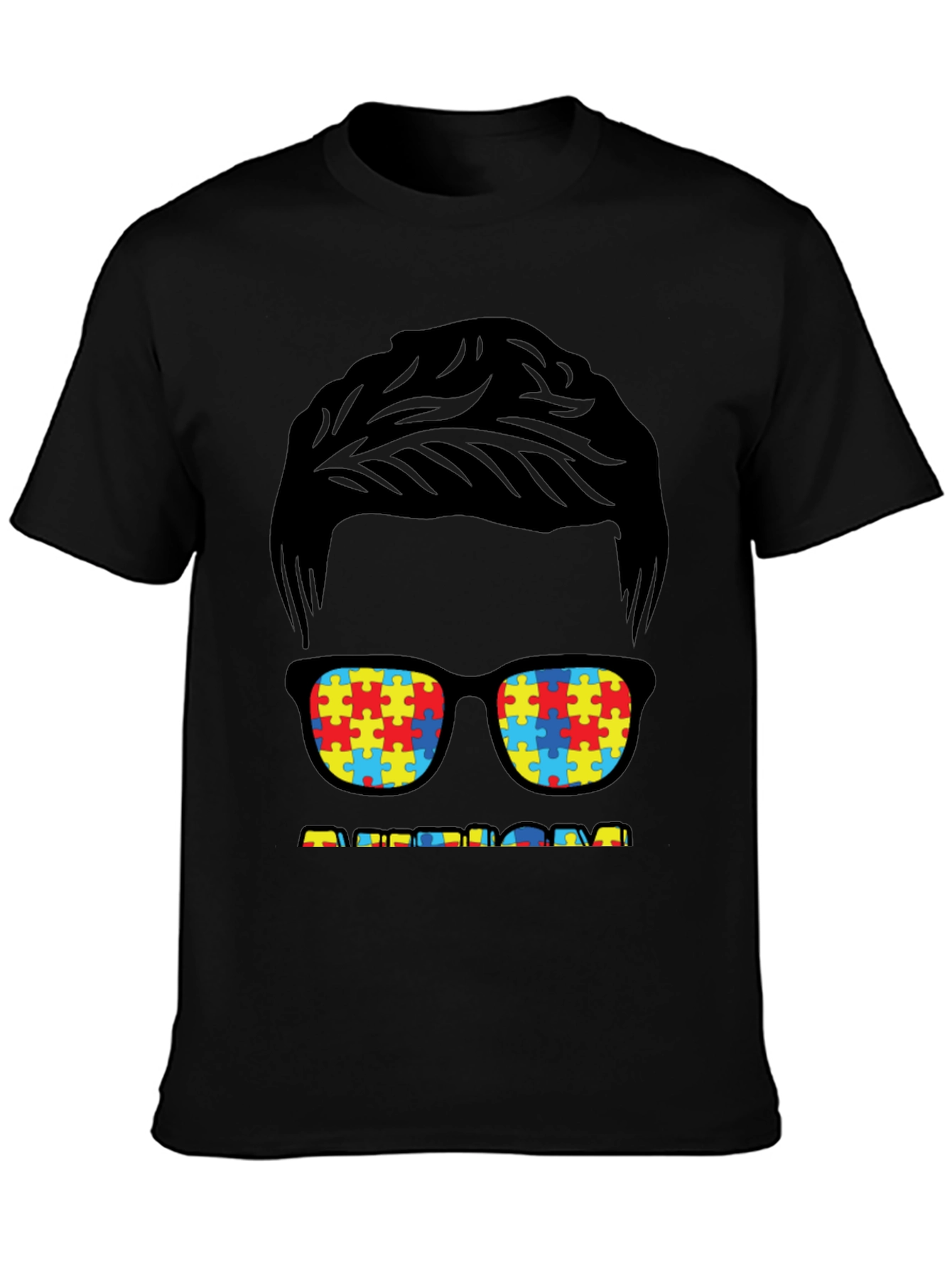 Autism Awareness Puzzle Piece Glasses T-Shirt