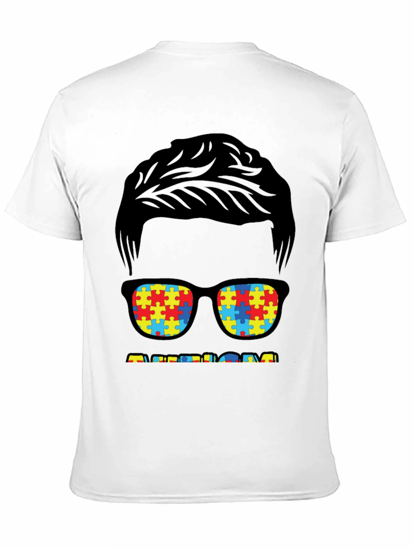 Autism Awareness Puzzle Piece Glasses T-Shirt