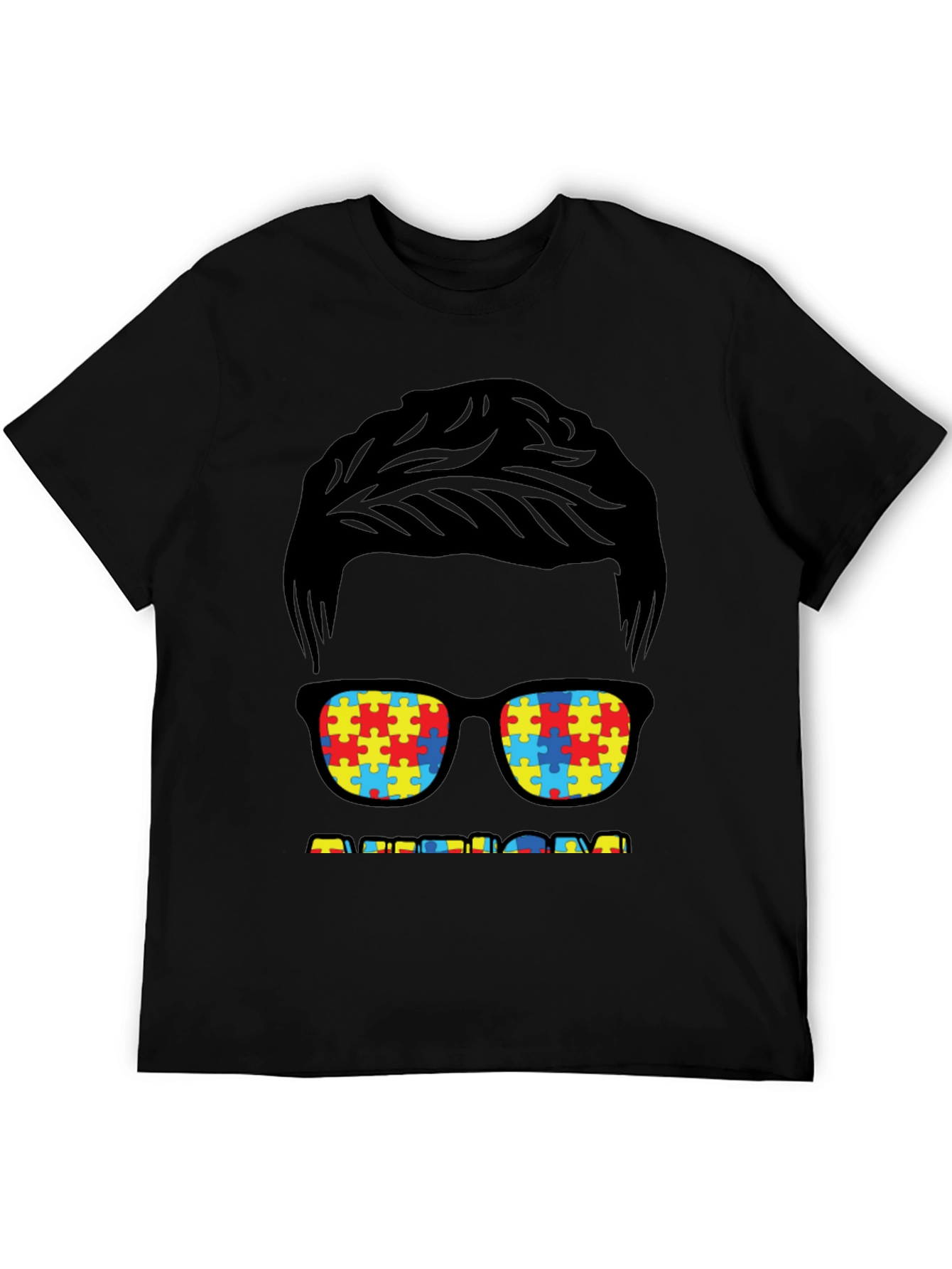 Autism Awareness Puzzle Piece Glasses T-Shirt