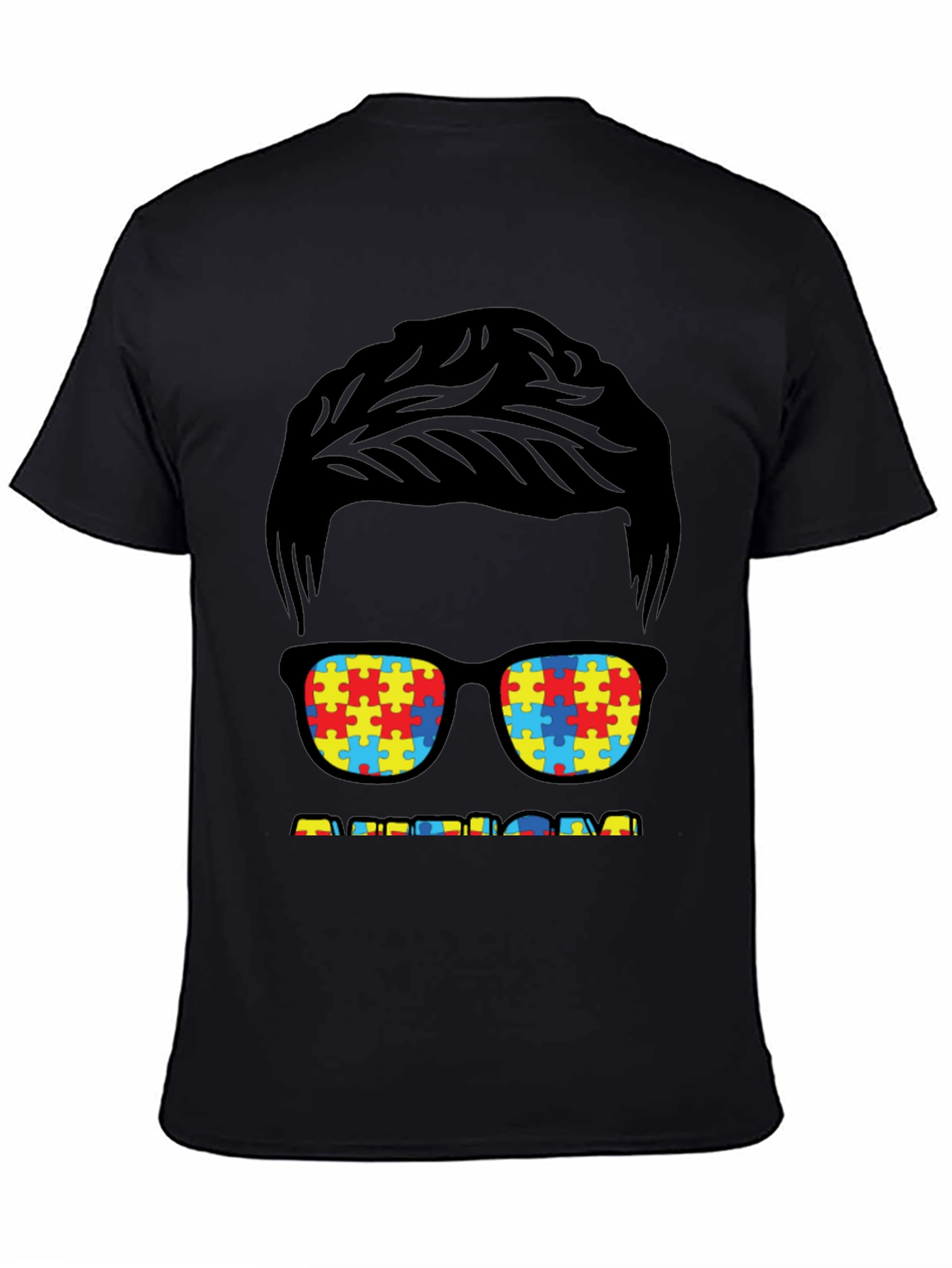 Autism Awareness Puzzle Piece Glasses T-Shirt