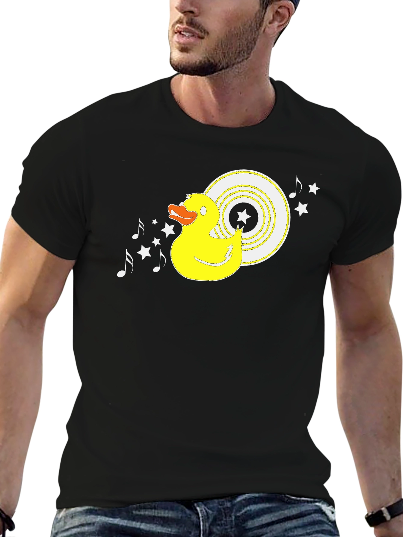 Duck DJ Black T-Shirt - Music Lover Tee