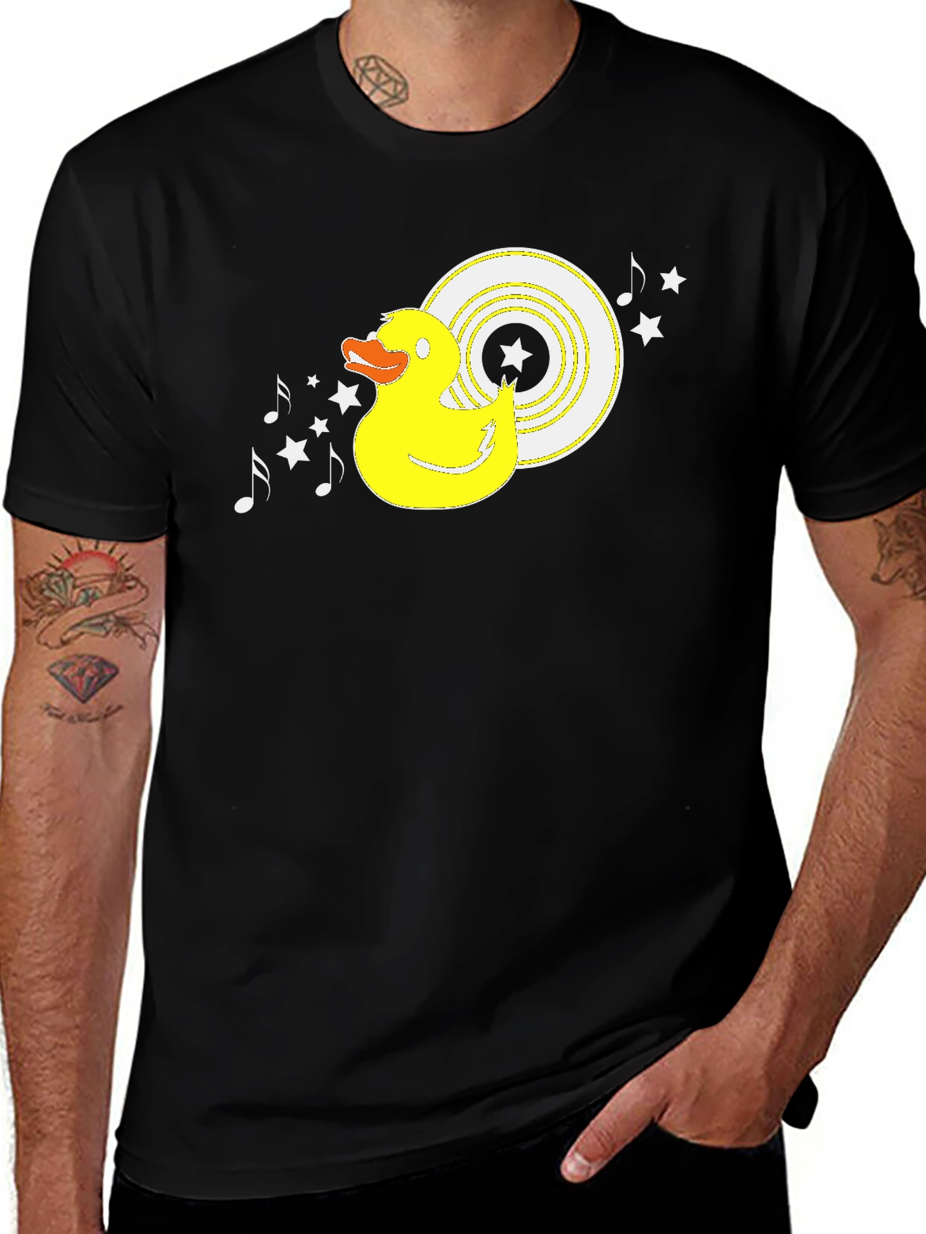 Duck DJ Black T-Shirt - Music Lover Tee