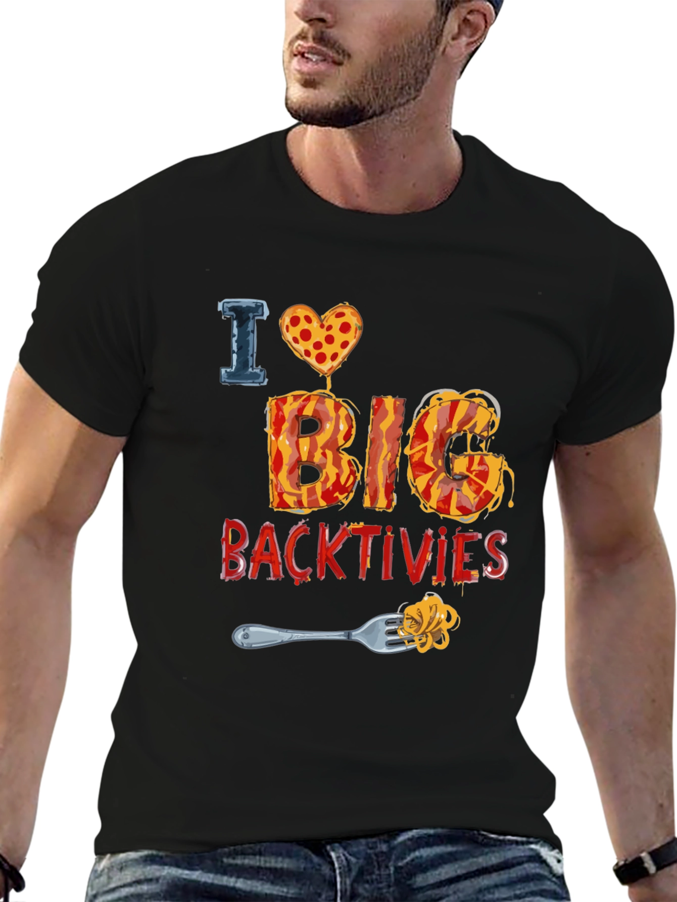 I Love Big Backtivities Funny Food T-Shirt