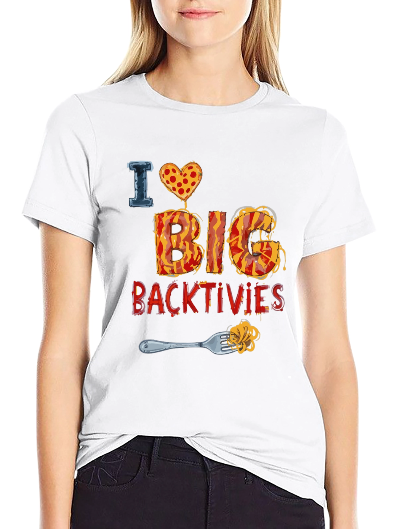 I Love Big Backtivities Funny Food T-Shirt