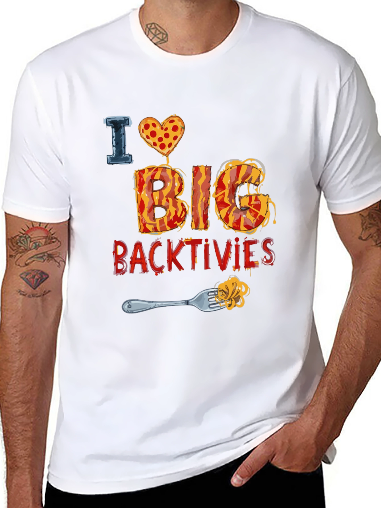 I Love Big Backtivities Funny Food T-Shirt