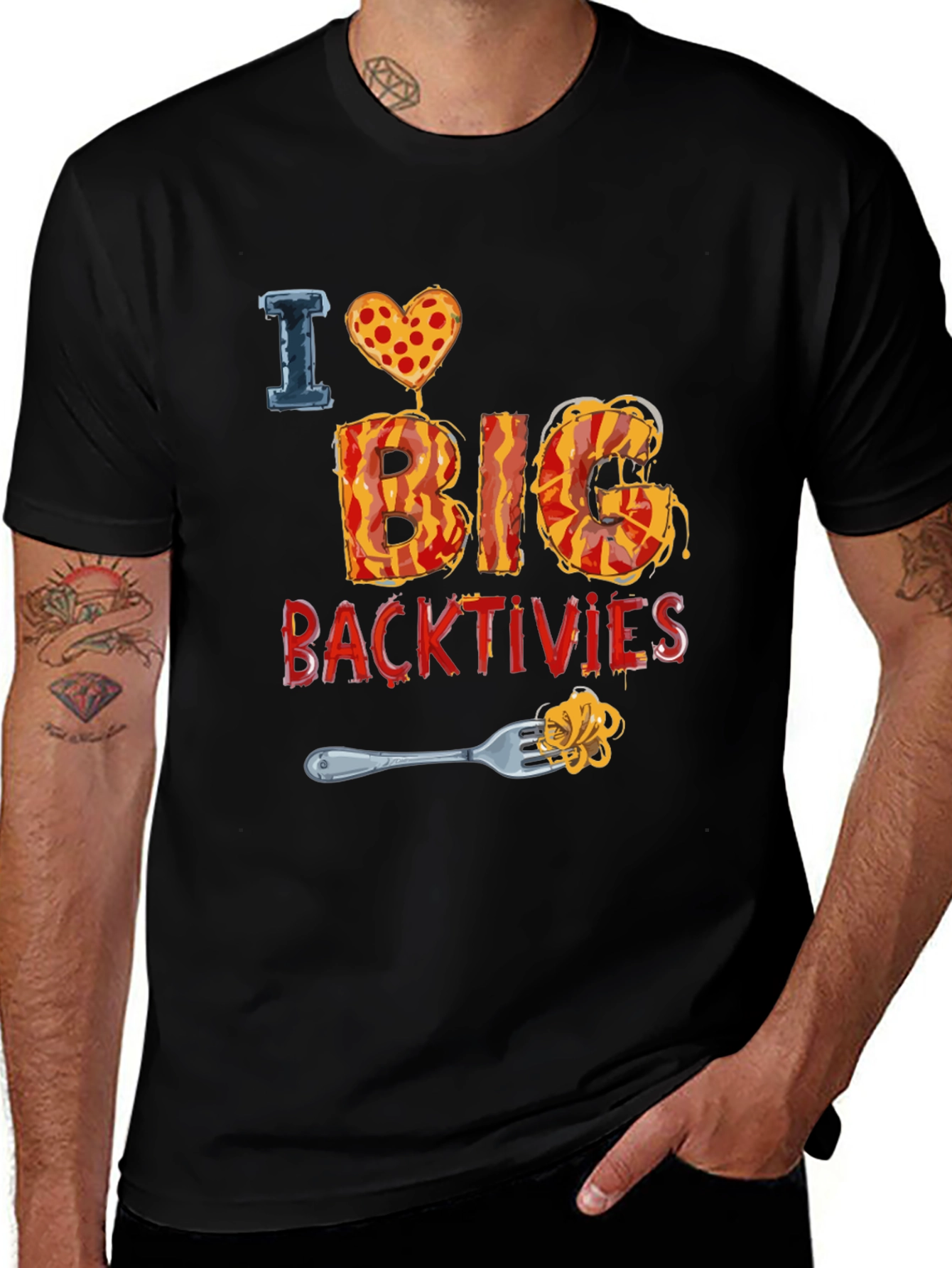 I Love Big Backtivities Funny Food T-Shirt