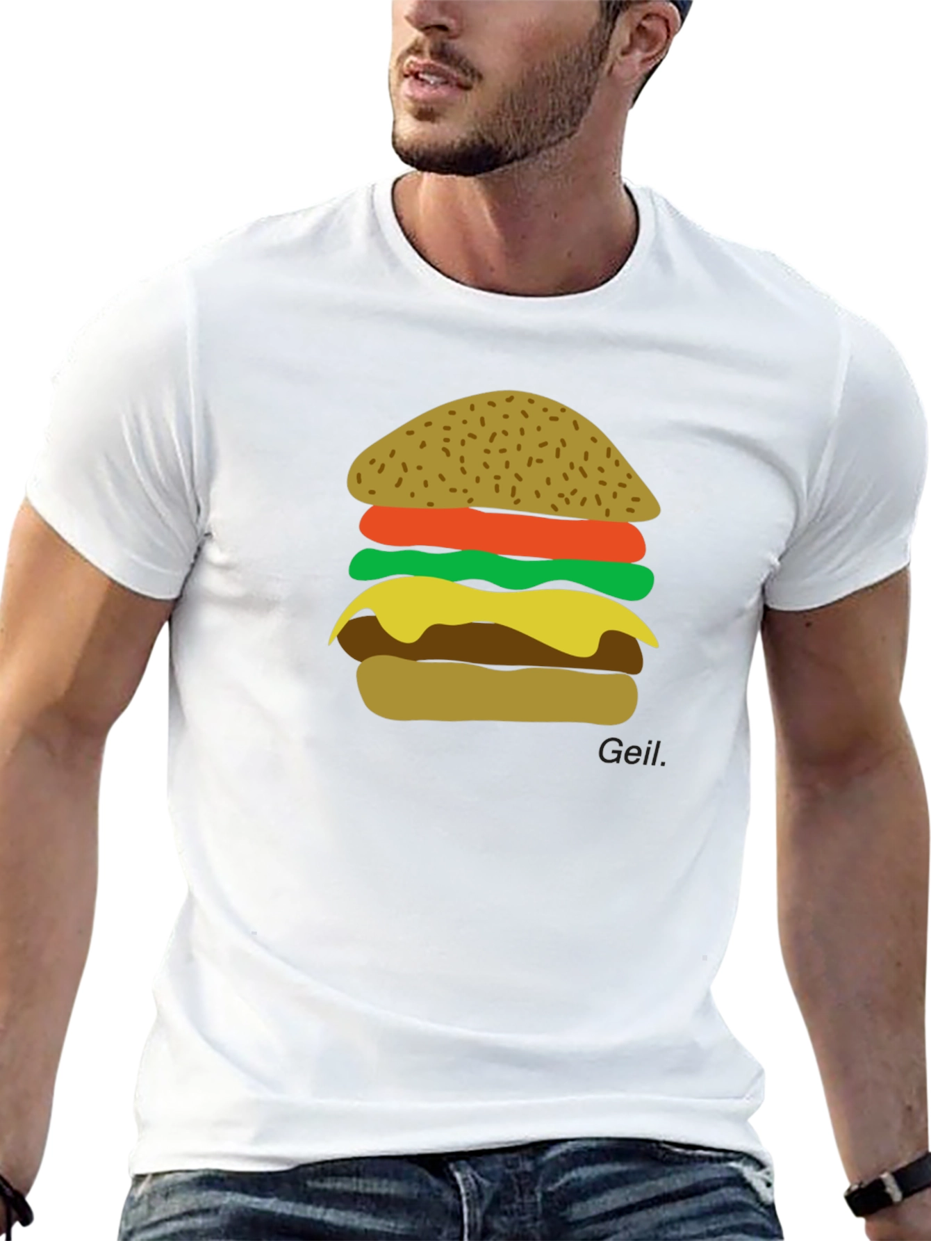 Burger Graphic Black T-Shirt - Foodie Tee