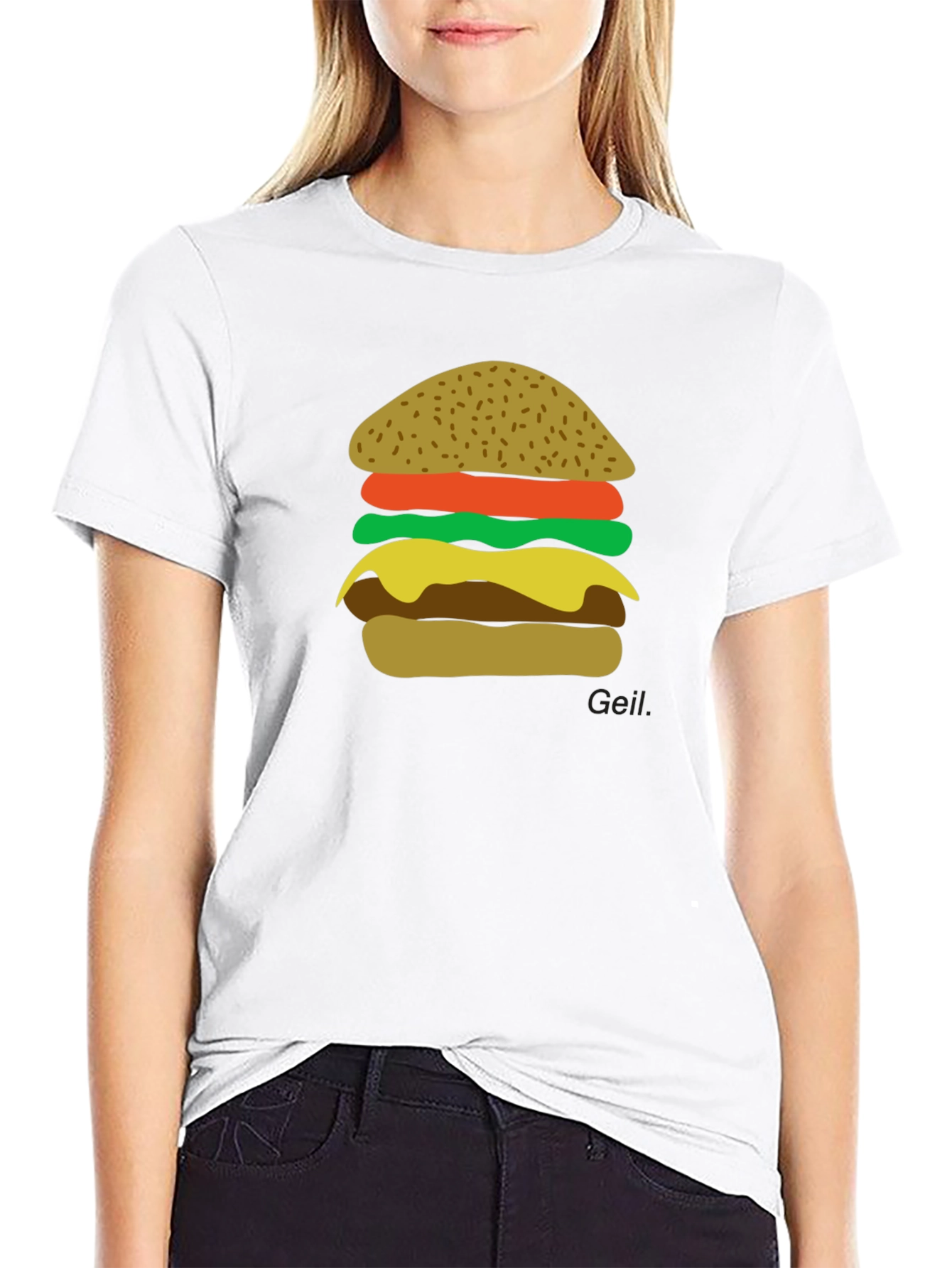Burger Graphic Black T-Shirt - Foodie Tee