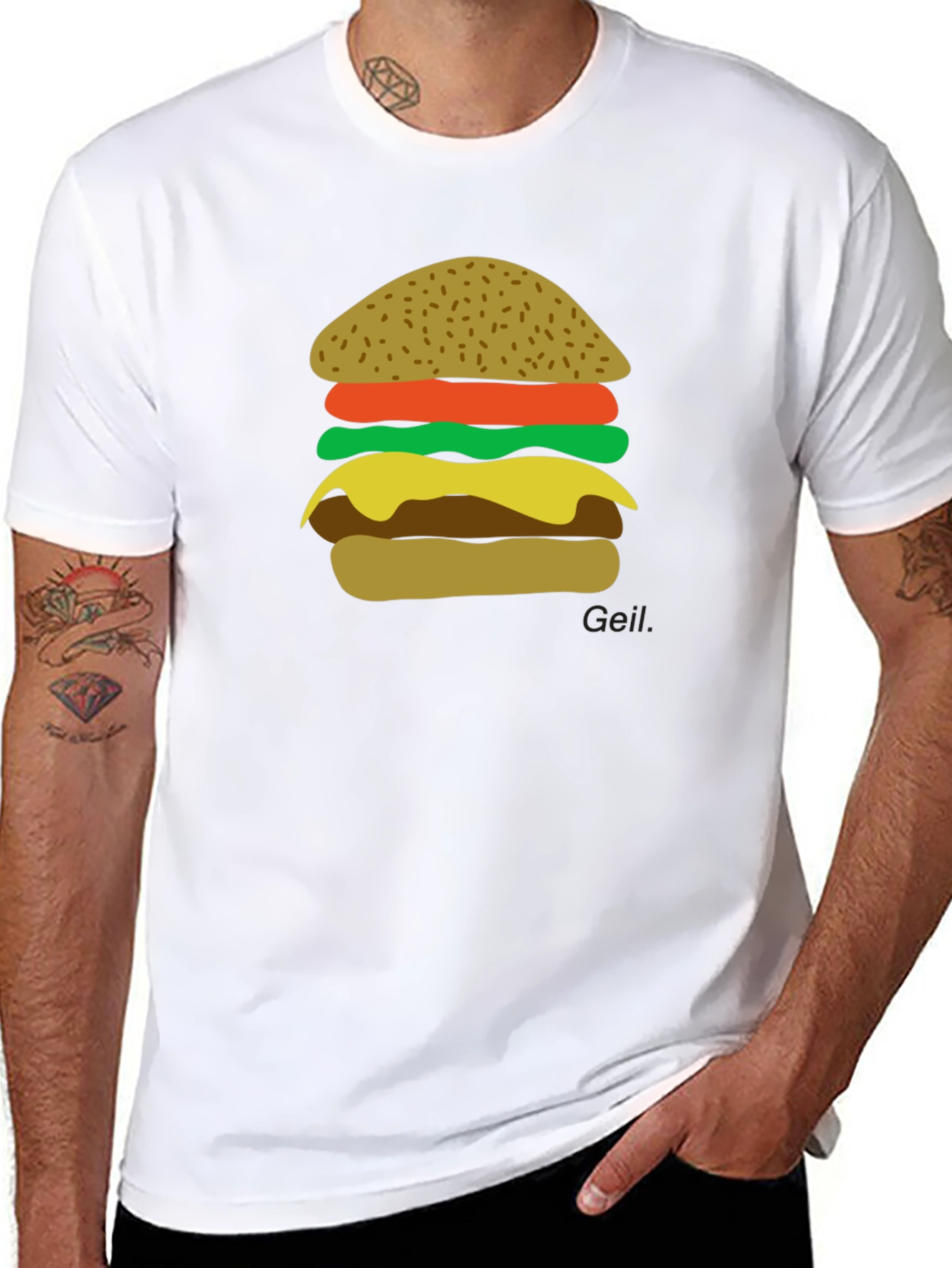 Burger Graphic Black T-Shirt - Foodie Tee