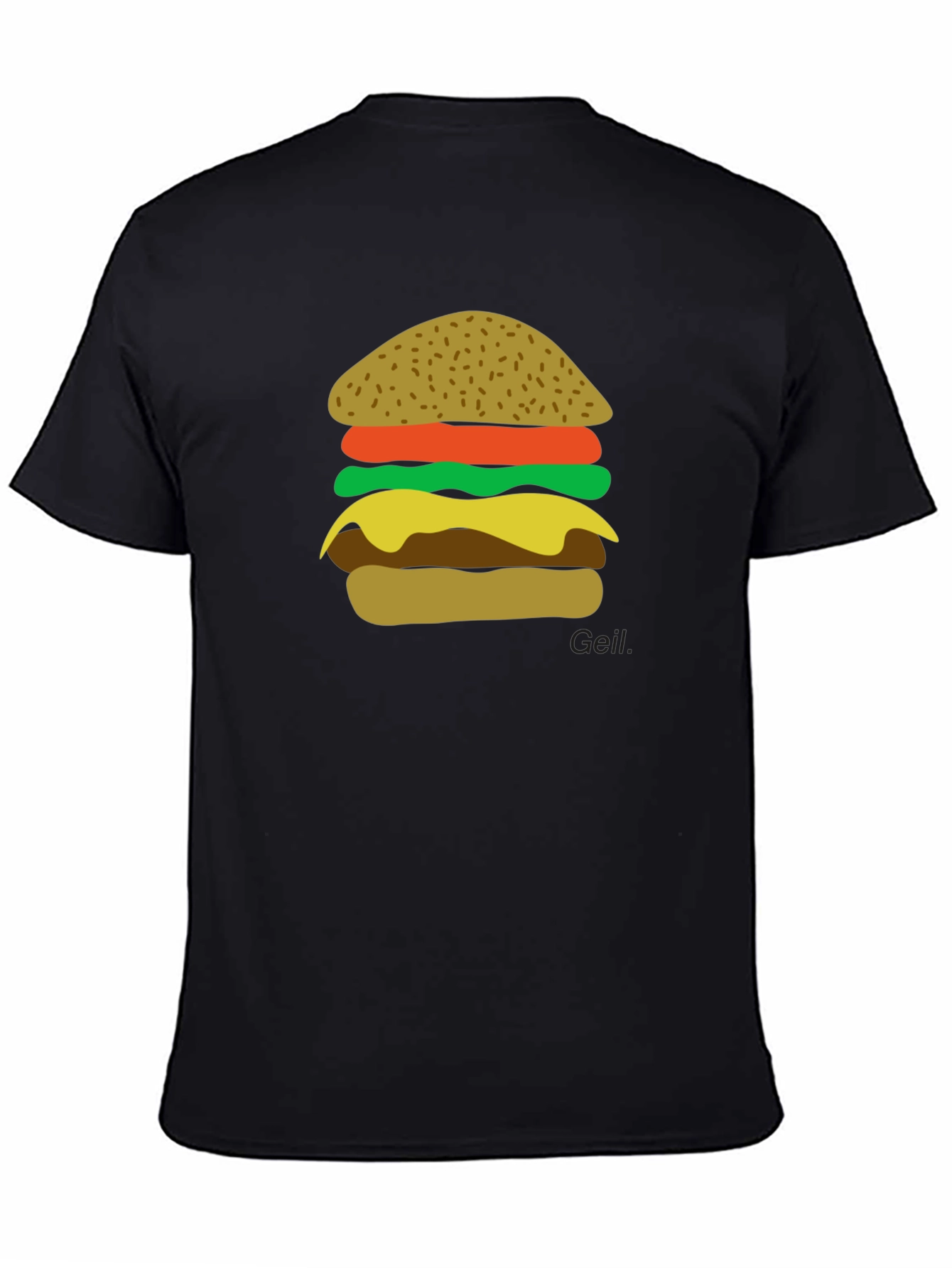 Burger Graphic Black T-Shirt - Foodie Tee