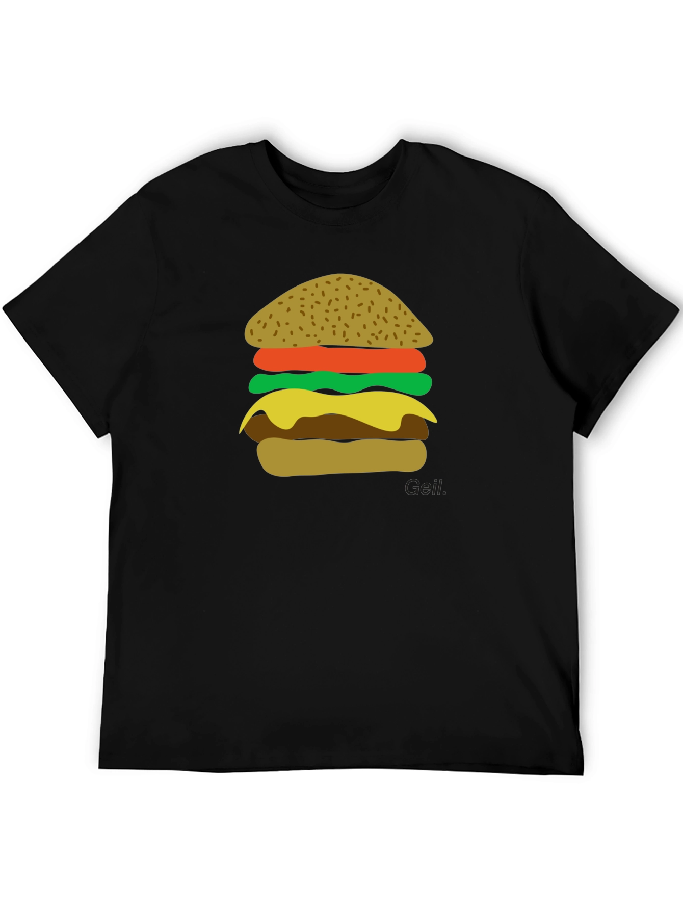 Burger Graphic Black T-Shirt - Foodie Tee