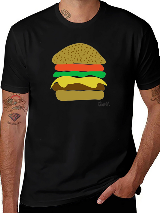 Burger Graphic Black T-Shirt - Foodie Tee