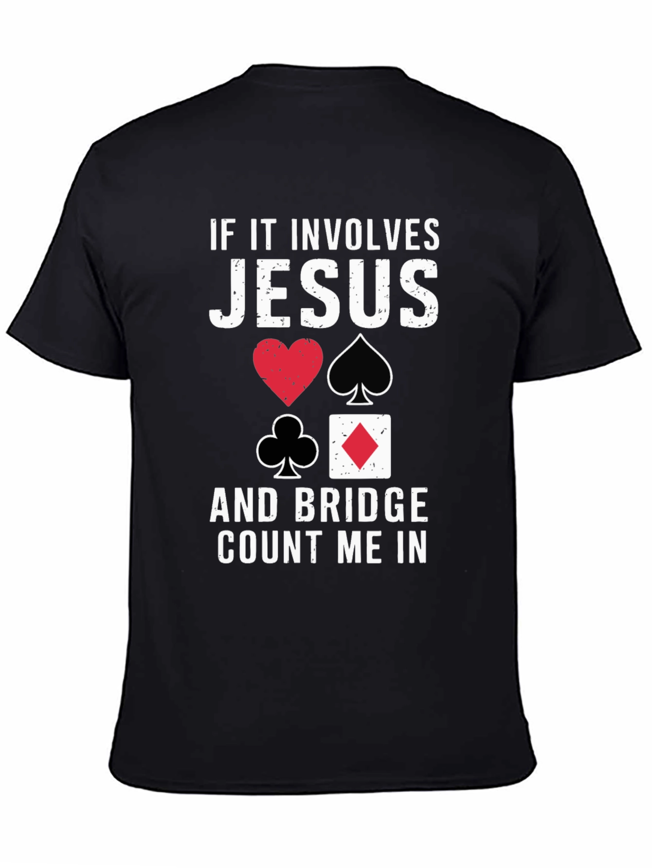 Jesus and Bridge Game Black T-Shirt