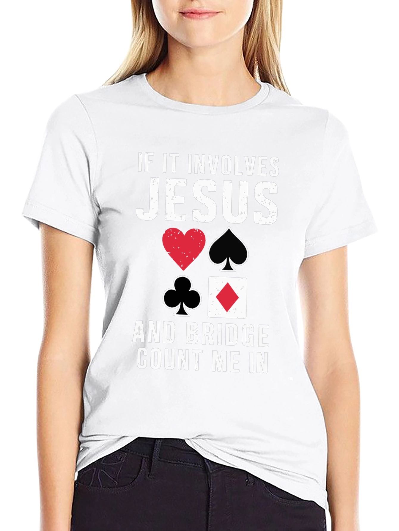 Jesus and Bridge Game Black T-Shirt