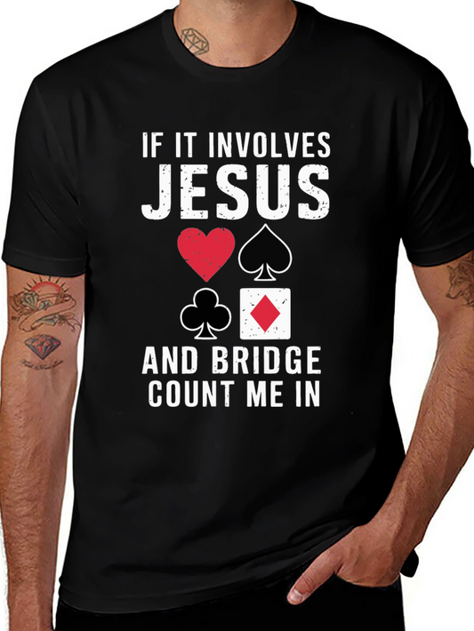 Jesus and Bridge Game Black T-Shirt