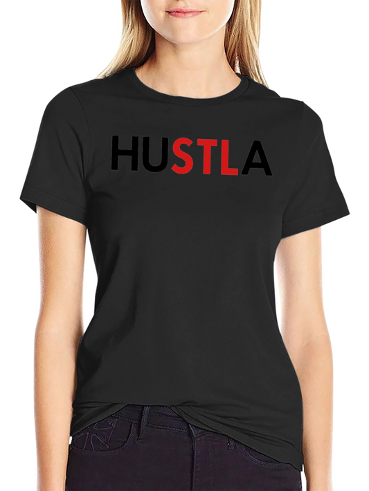 HUSTLA Graphic T-Shirt - Black Crew Neck Tee