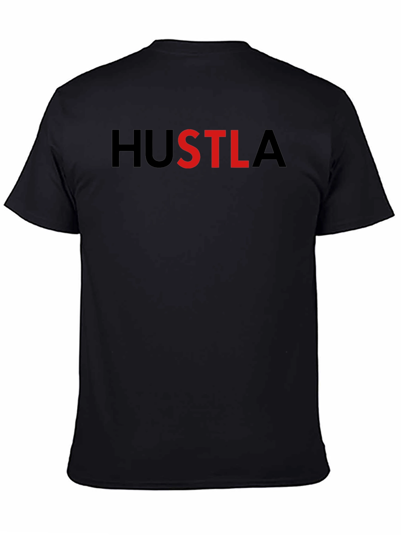 HUSTLA Graphic T-Shirt - Black Crew Neck Tee