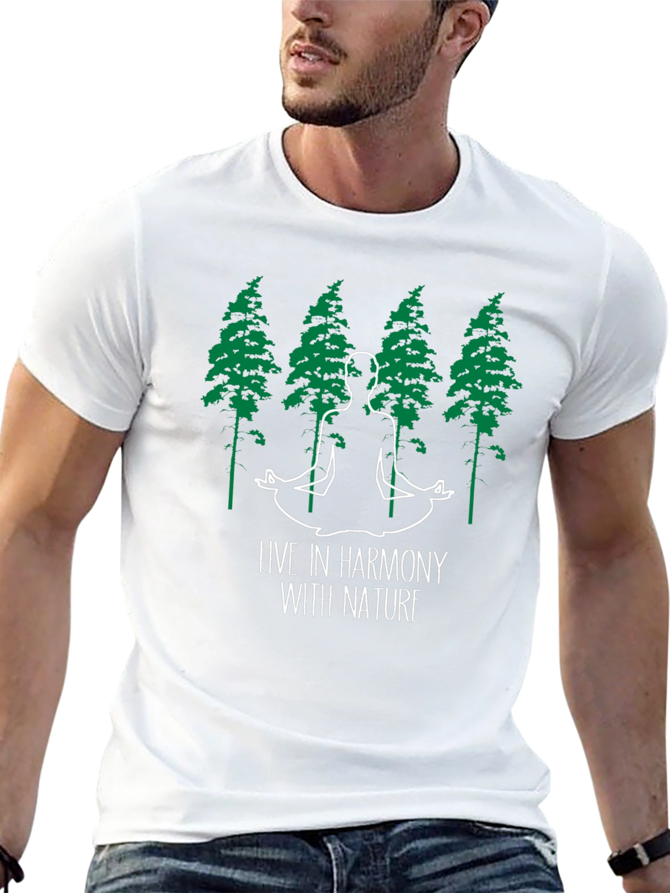 Harmony Nature T-Shirt - Meditating Tree Design